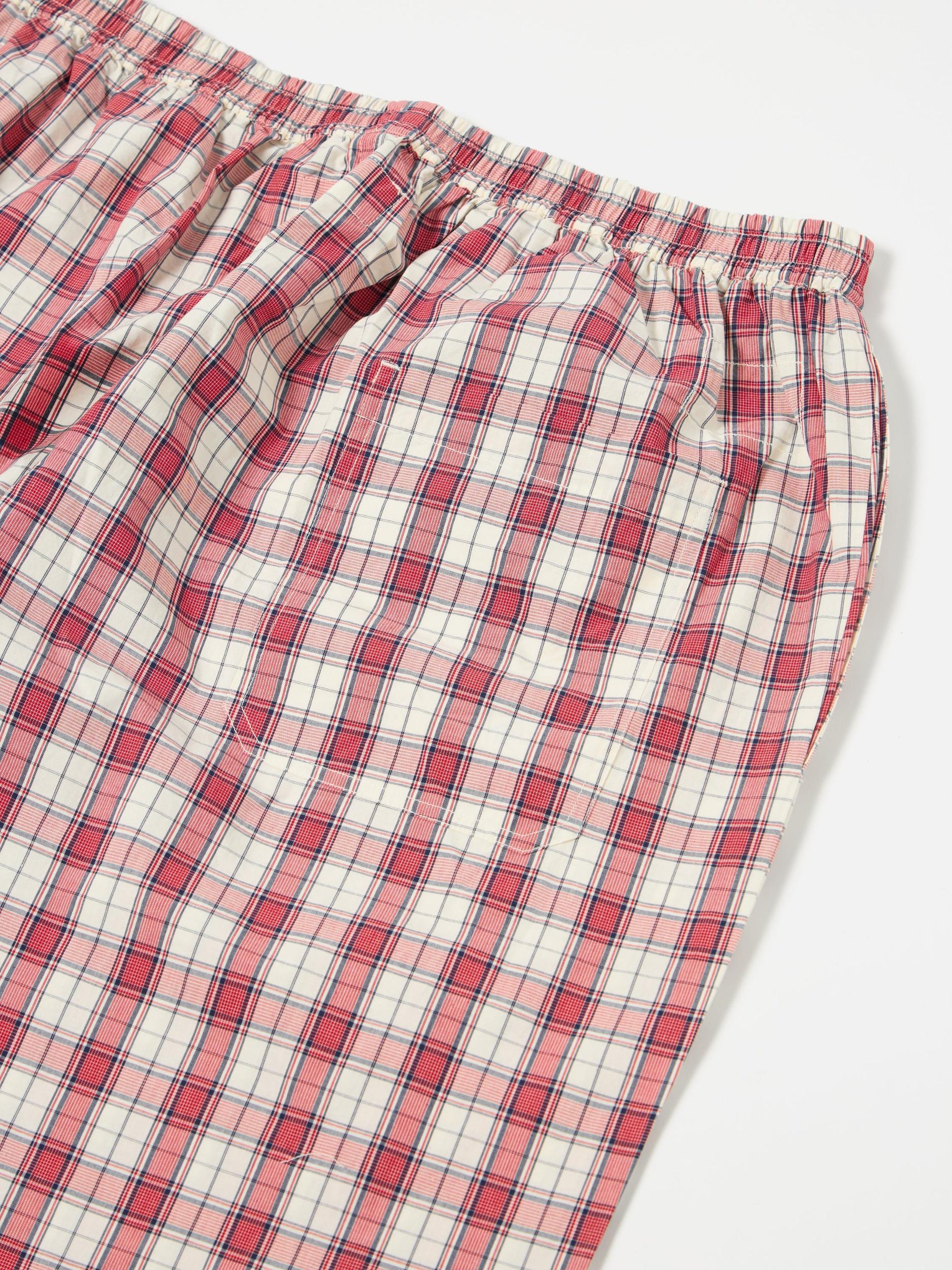 Red Cotton Check Pyjama Pant Product Image