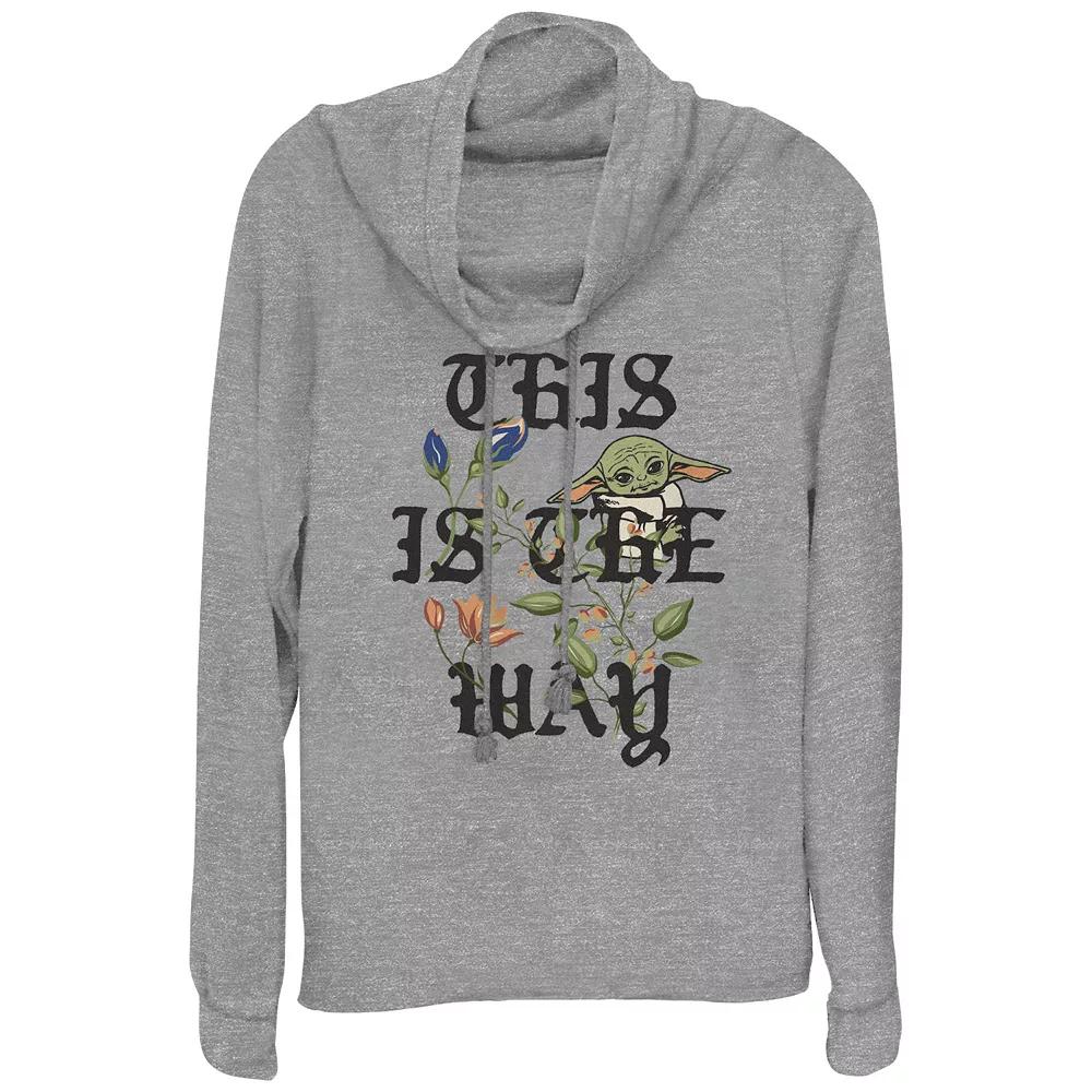 Women's Star Wars The Mandalorian Grogu This Is The Way Cowlneck Graphic Lightweight Long Sleeve,  Product Image