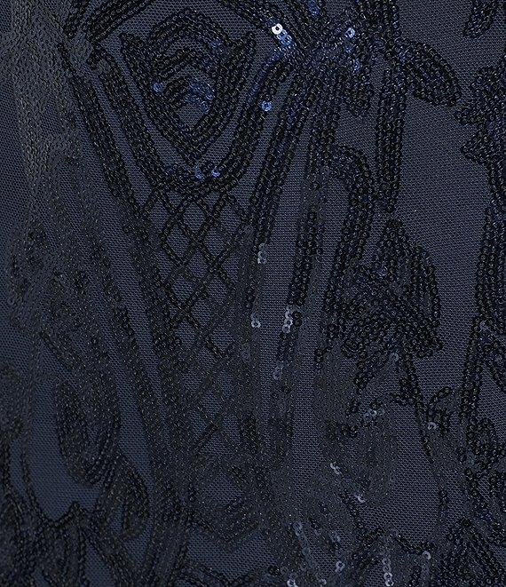 City Vibe Pattern Sequin V-Neck Bodycon Mini Dress Product Image