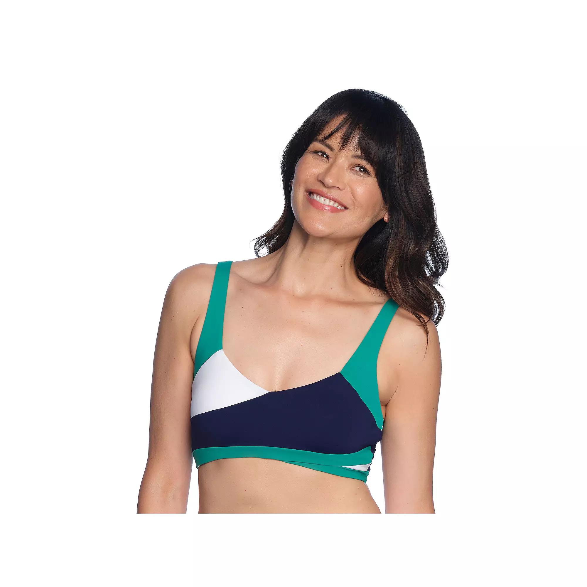 LOFT Colorblock Bikini Top, Women's, Size: XXL, Deep  Blue Team Product Image