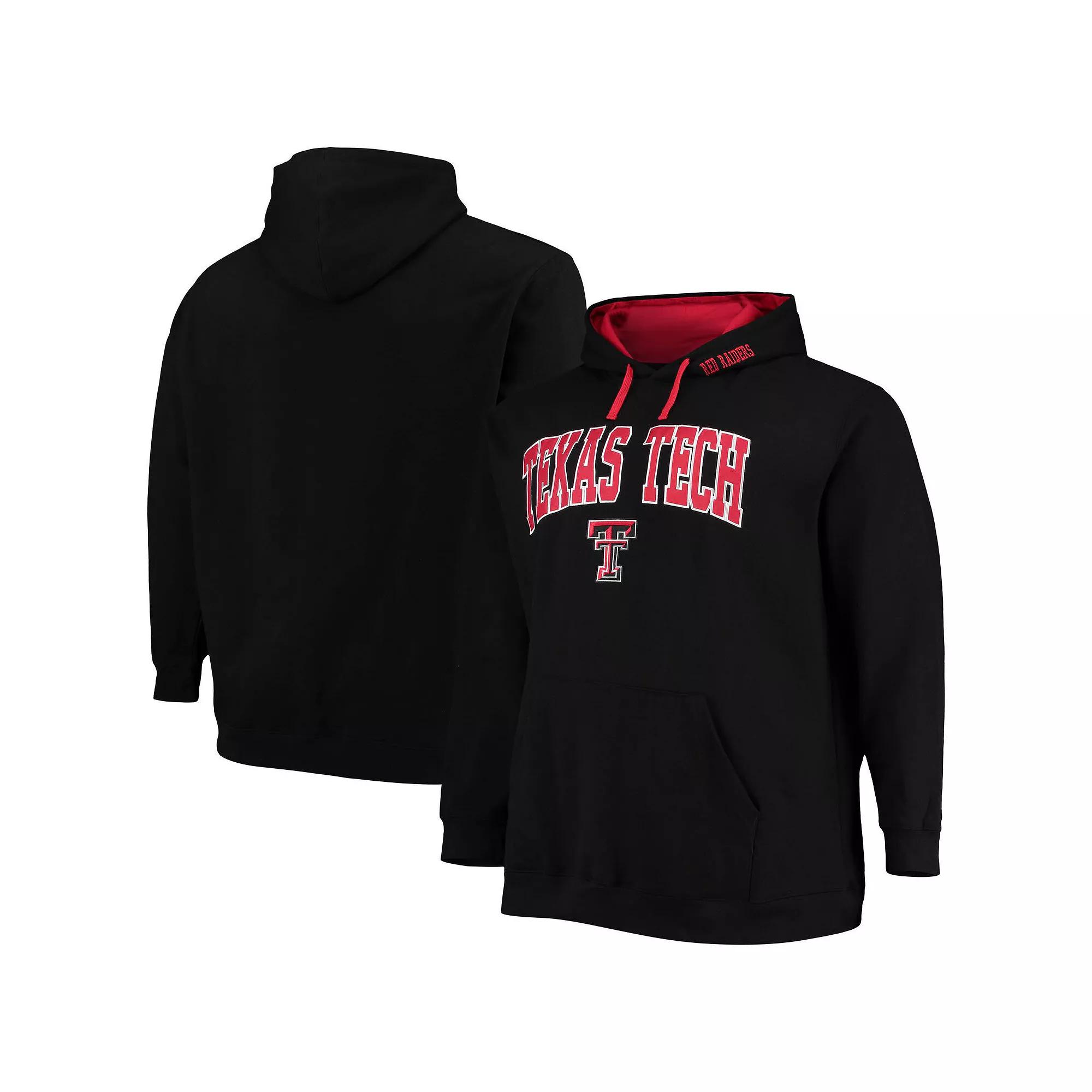 Men's Colosseum Black Texas Tech Red Raiders Big & Tall Arch & Logo 2.0 Pullover Hoodie,  Product Image
