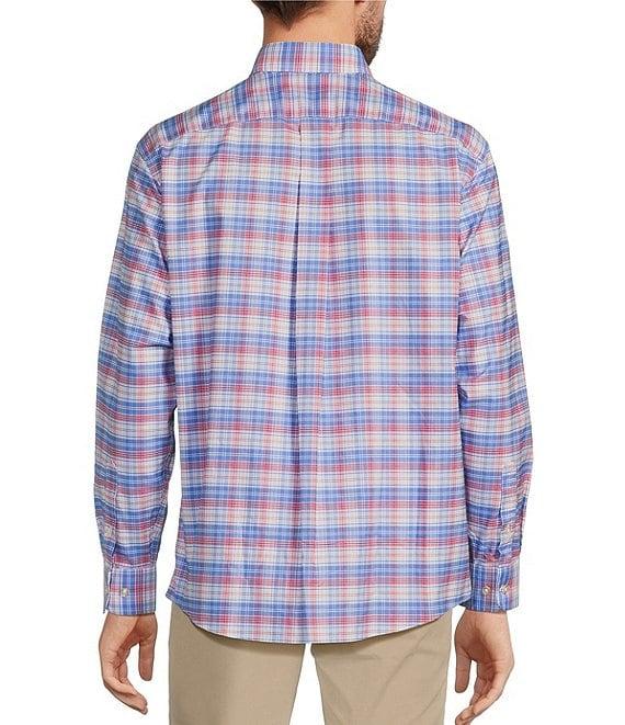 Gold Label Roundtree & Yorke Non-Iron Long Sleeve Medium Plaid Pattern Oxford Sport Shirt Product Image
