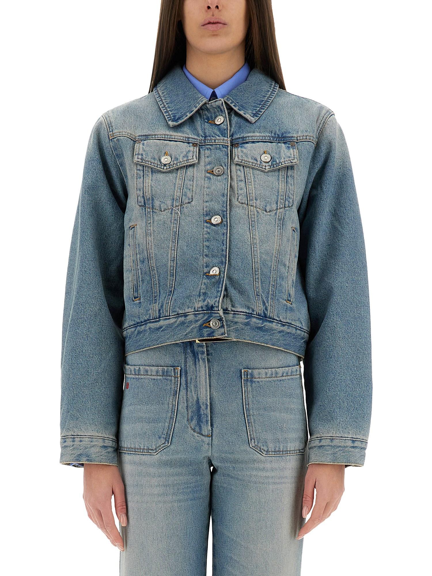 VICTORIA BECKHAM Padded Denim Jacket In Blue Product Image