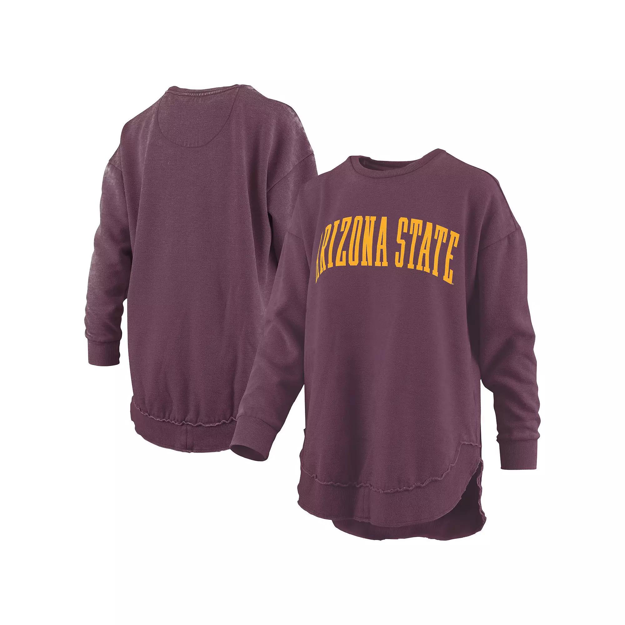 Women's Pressbox Black Georgia Bulldogs Melange Poncho Vintage Fleece Long Sleeve Pullover Sweatshirt,  Product Image