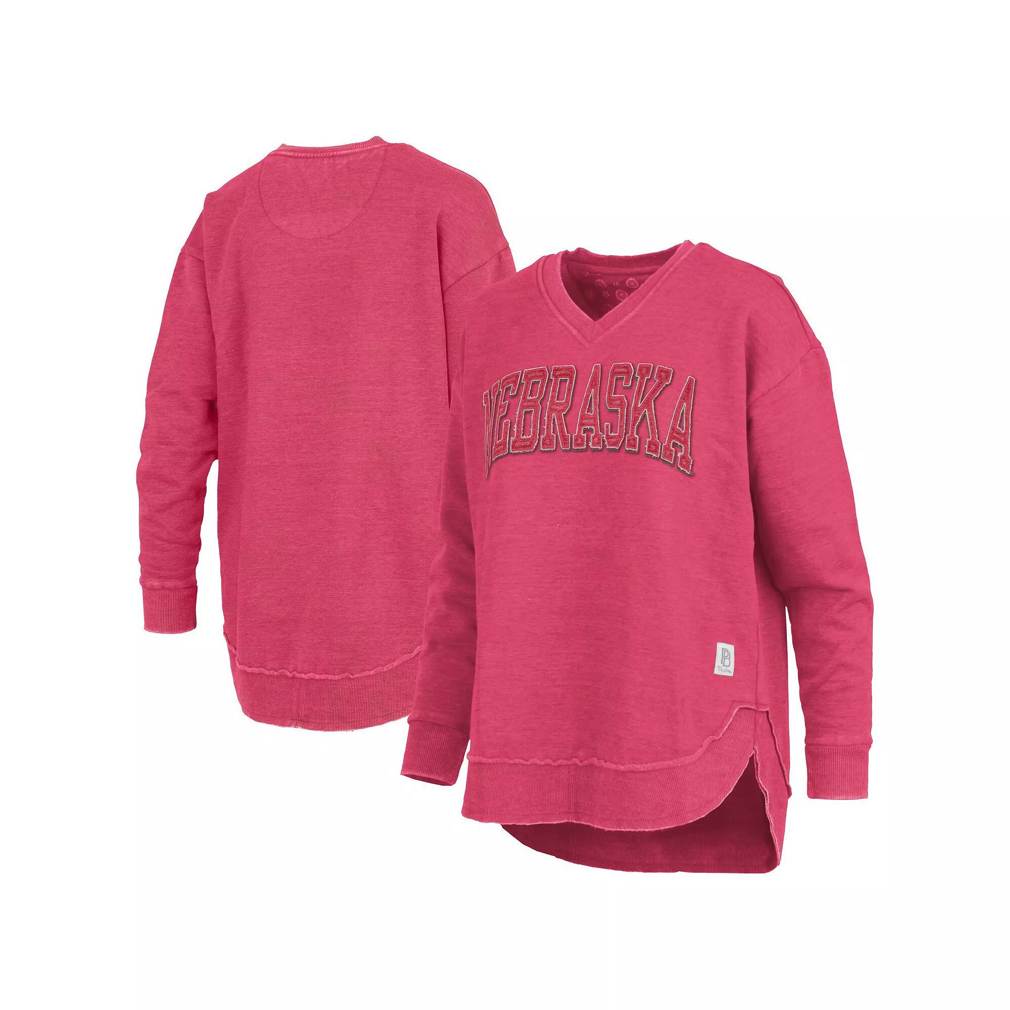 Women's Pressbox Red Georgia Bulldogs Westin Poncho V-Neck Pullover Sweatshirt,  Product Image