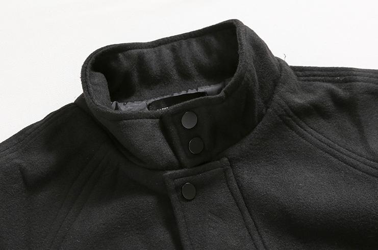 RT No. 6158 BLACK STAND COLLAR WOOLEN VARSITY JK Product Image