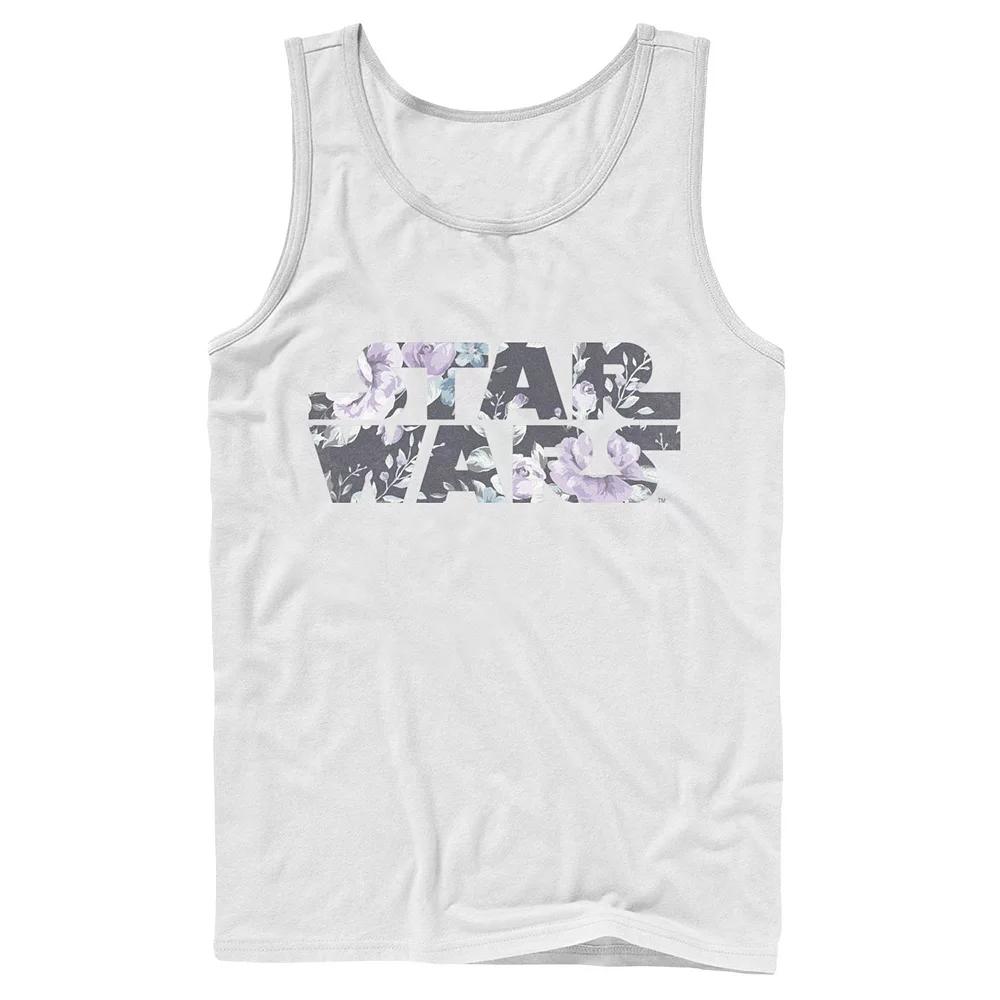 Men's Star Wars Floral Text Fill Logo Tank Top,  Product Image
