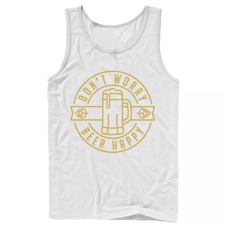 Men's Don't Worry Beer Happy Circle Tank Top,  Product Image