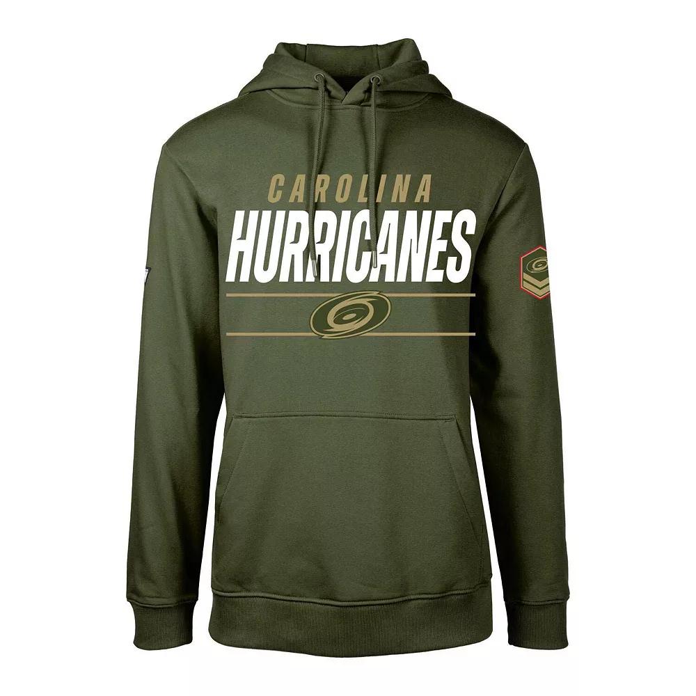 Mens Levelwear Olive Carolina Hurricanes Podium Fleece Pullover Hoodie Product Image