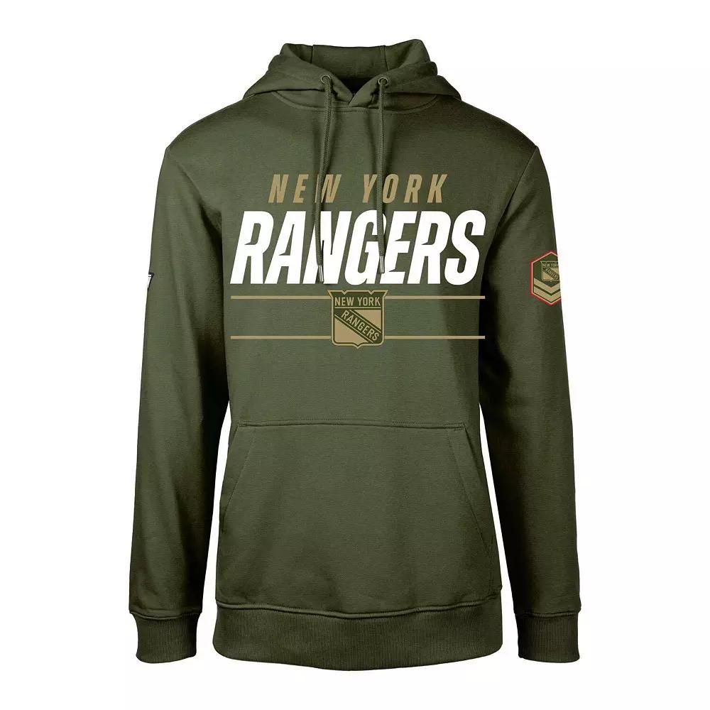 Men's Levelwear Olive New York Rangers Podium Fleece Pullover Hoodie,  Product Image
