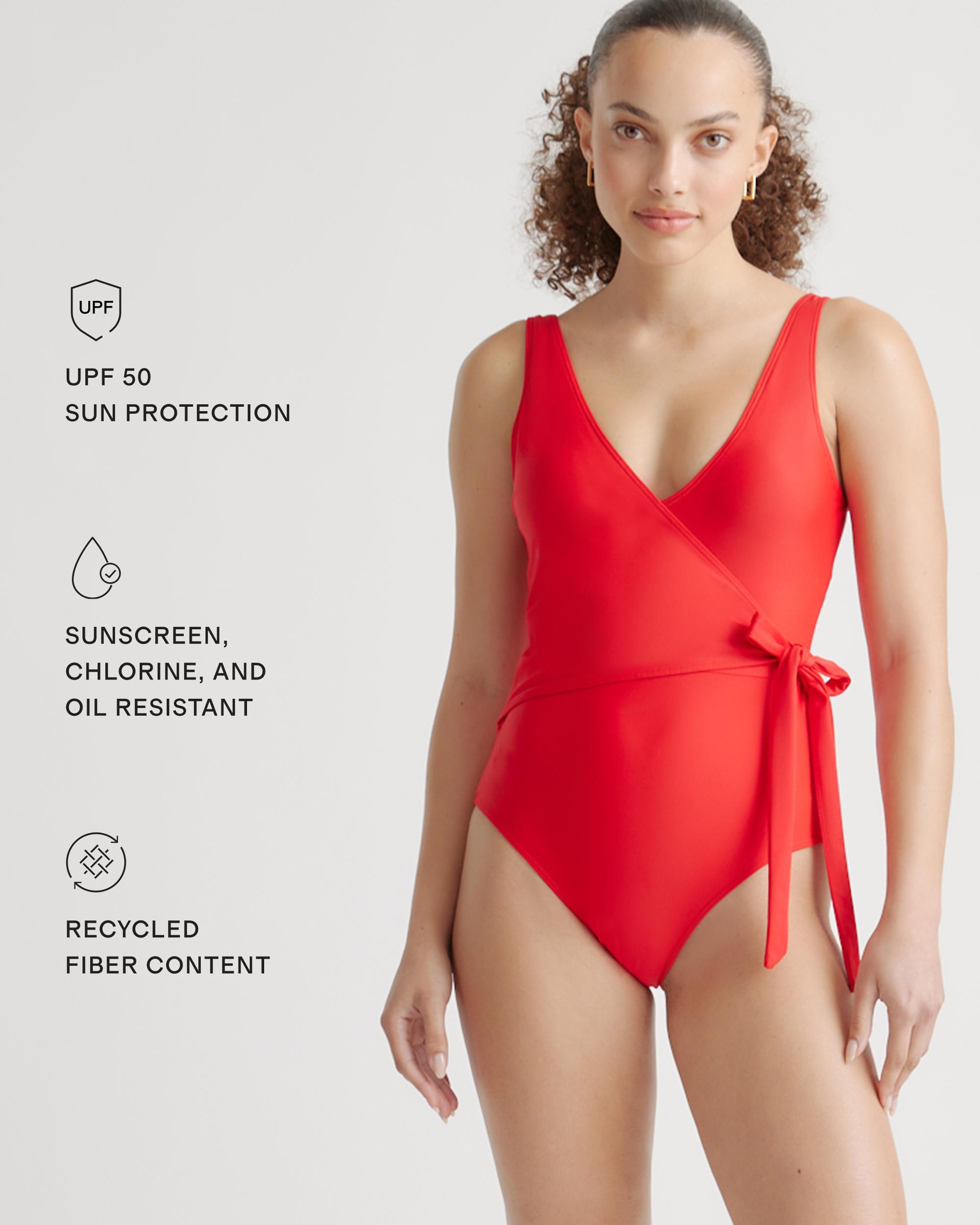 Quince | Women's Italian Wrap One-Piece Swimsuit 78% Recycled Polyamide, 22% Spandex Product Image