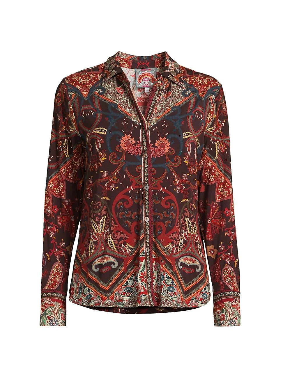 Womens The Janie Favorite Printed Button-Front Shirt Product Image