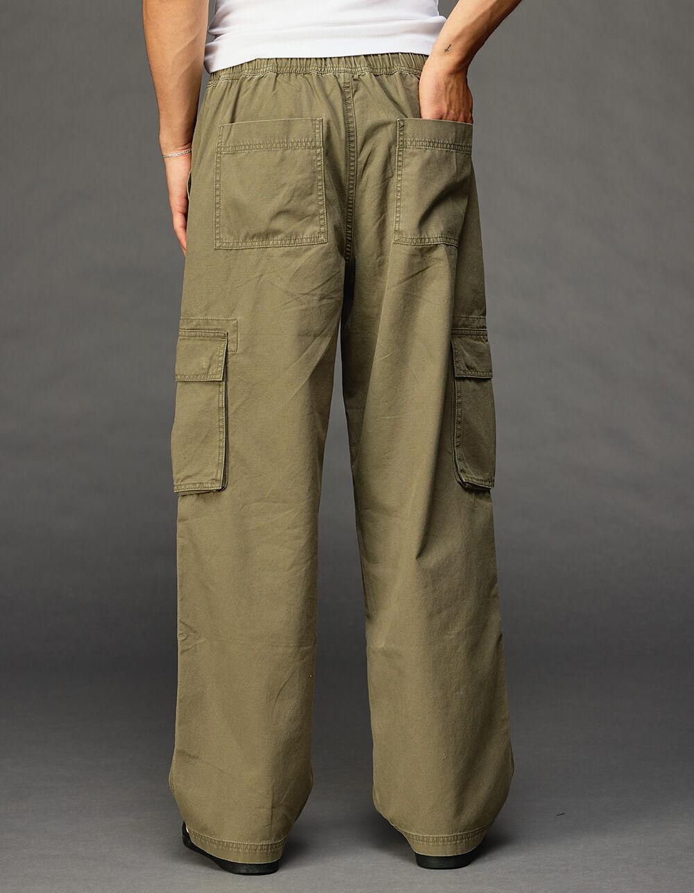 RSQ Mens Loose Cargo Pull On Pants - DARK OLIVE Product Image