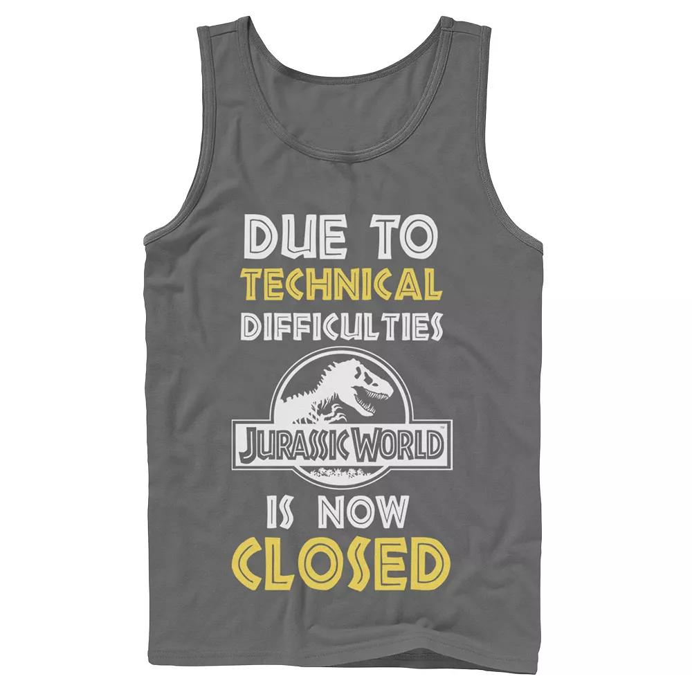 Men's Jurassic World Technical Difficulties Sign Tank Top,  Product Image