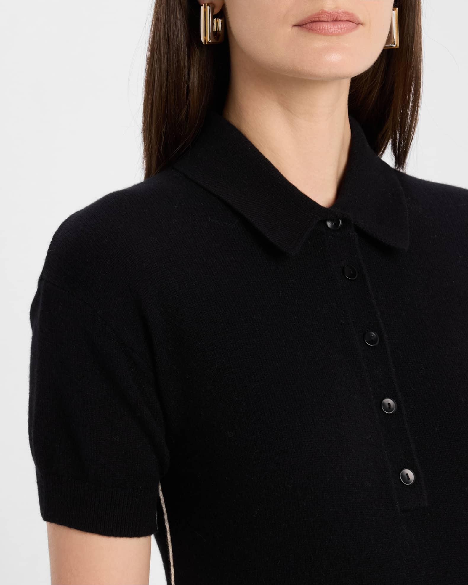 Short-Sleeve Cashmere Knit Midi Polo Dress Product Image