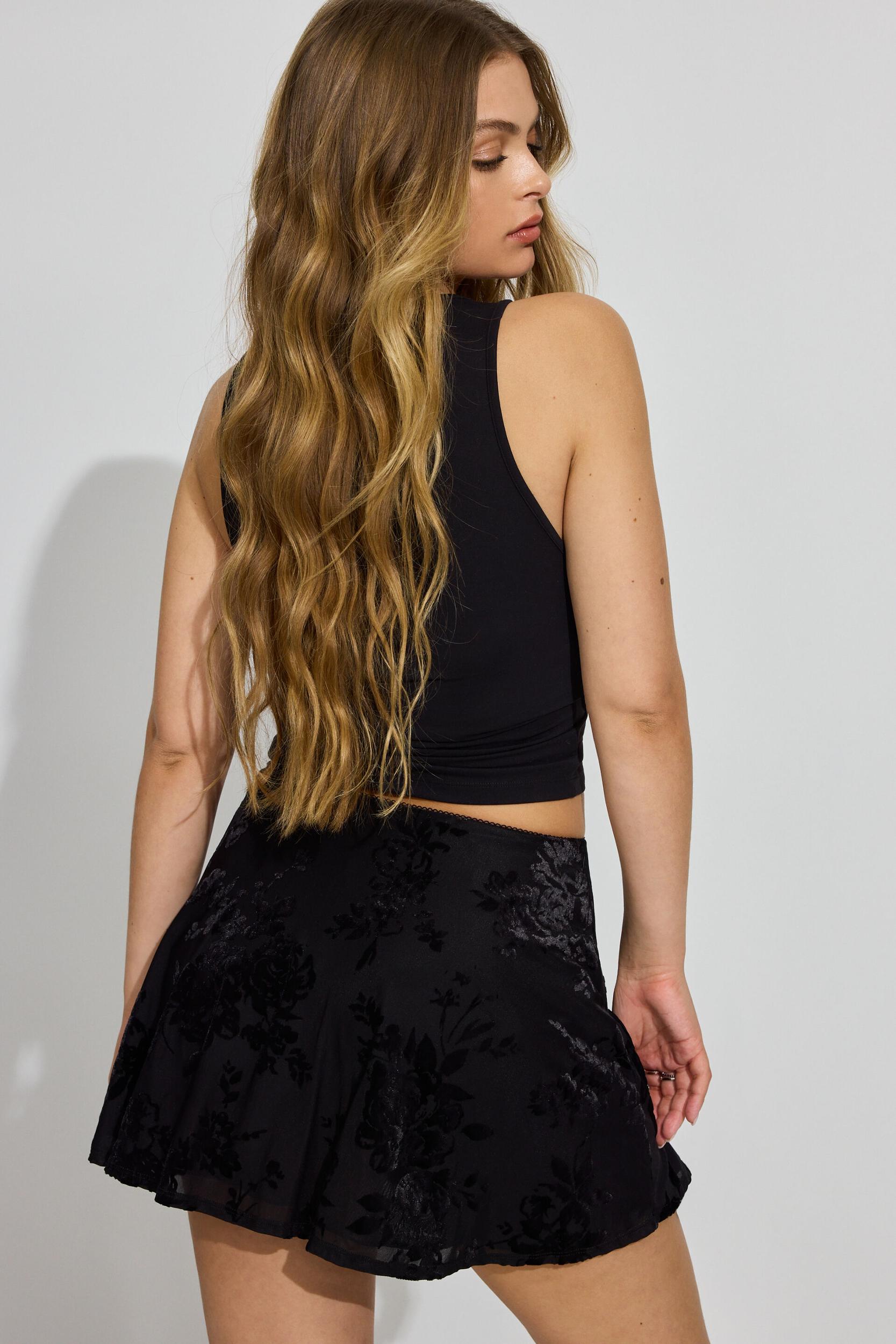 Burnout Flowy Velvet Skort Product Image