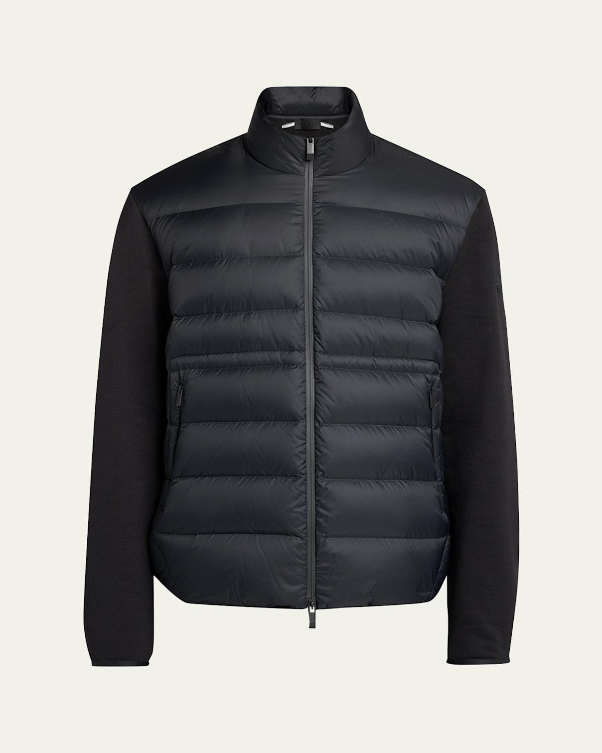 Mens Zip-Up Down Knit Combo Jacket Product Image