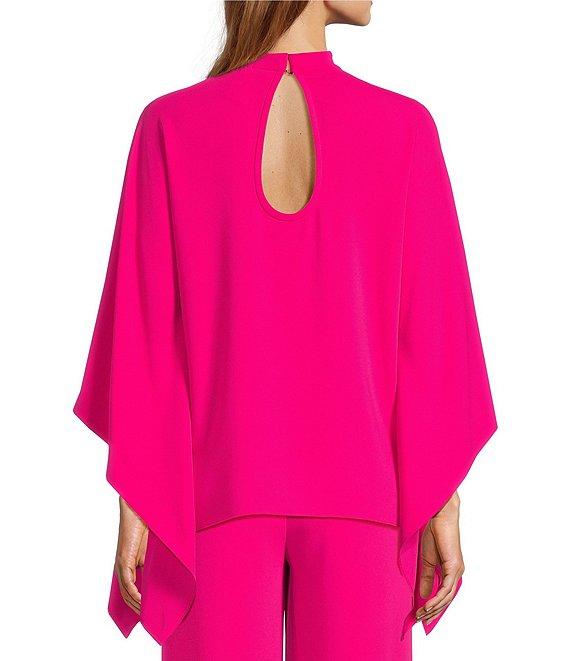 Trina Turk Anona Double Georgette Mock Neck Dolman Sleeve Top Product Image
