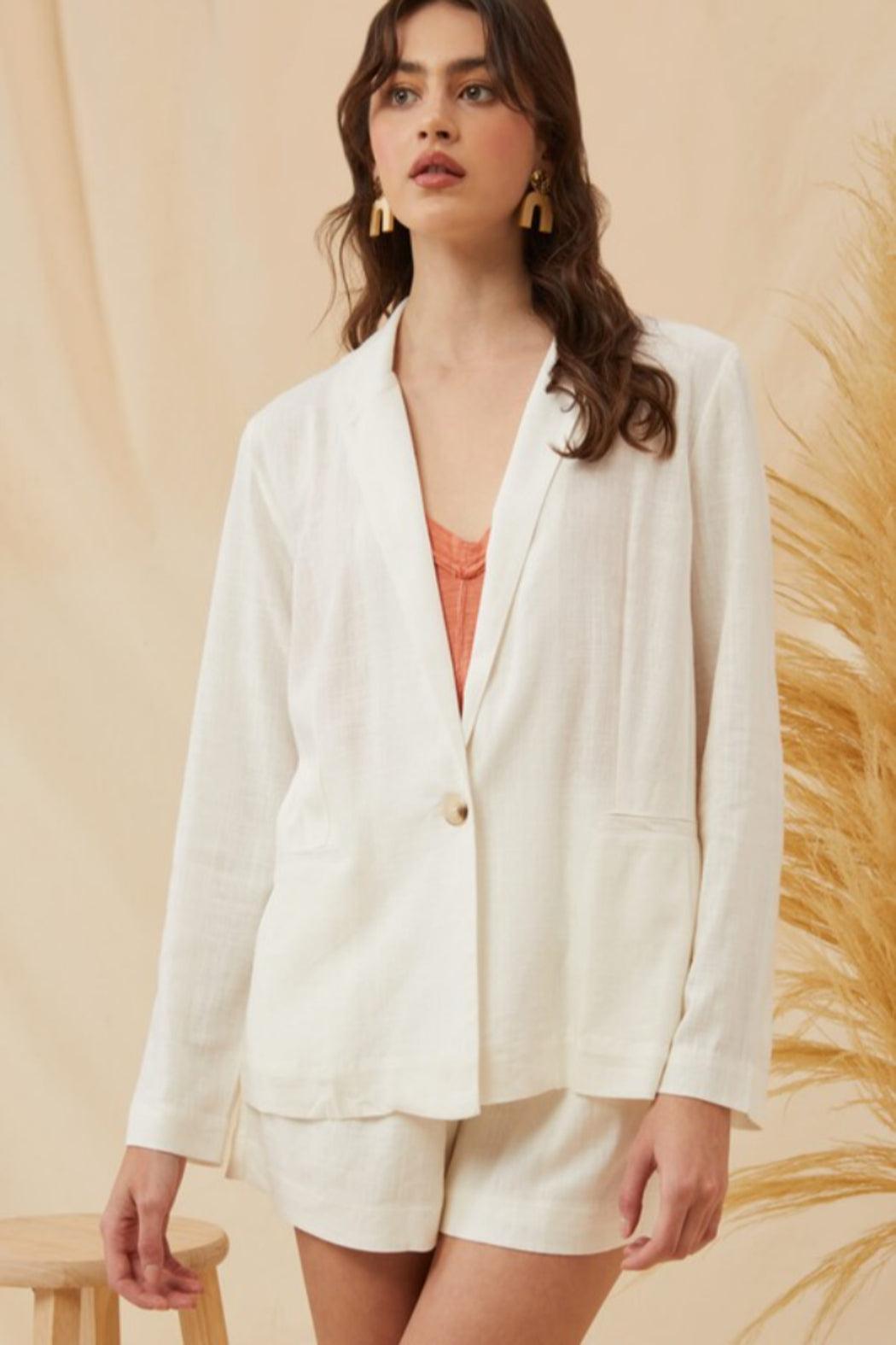 High Waist Linen Short Product Image