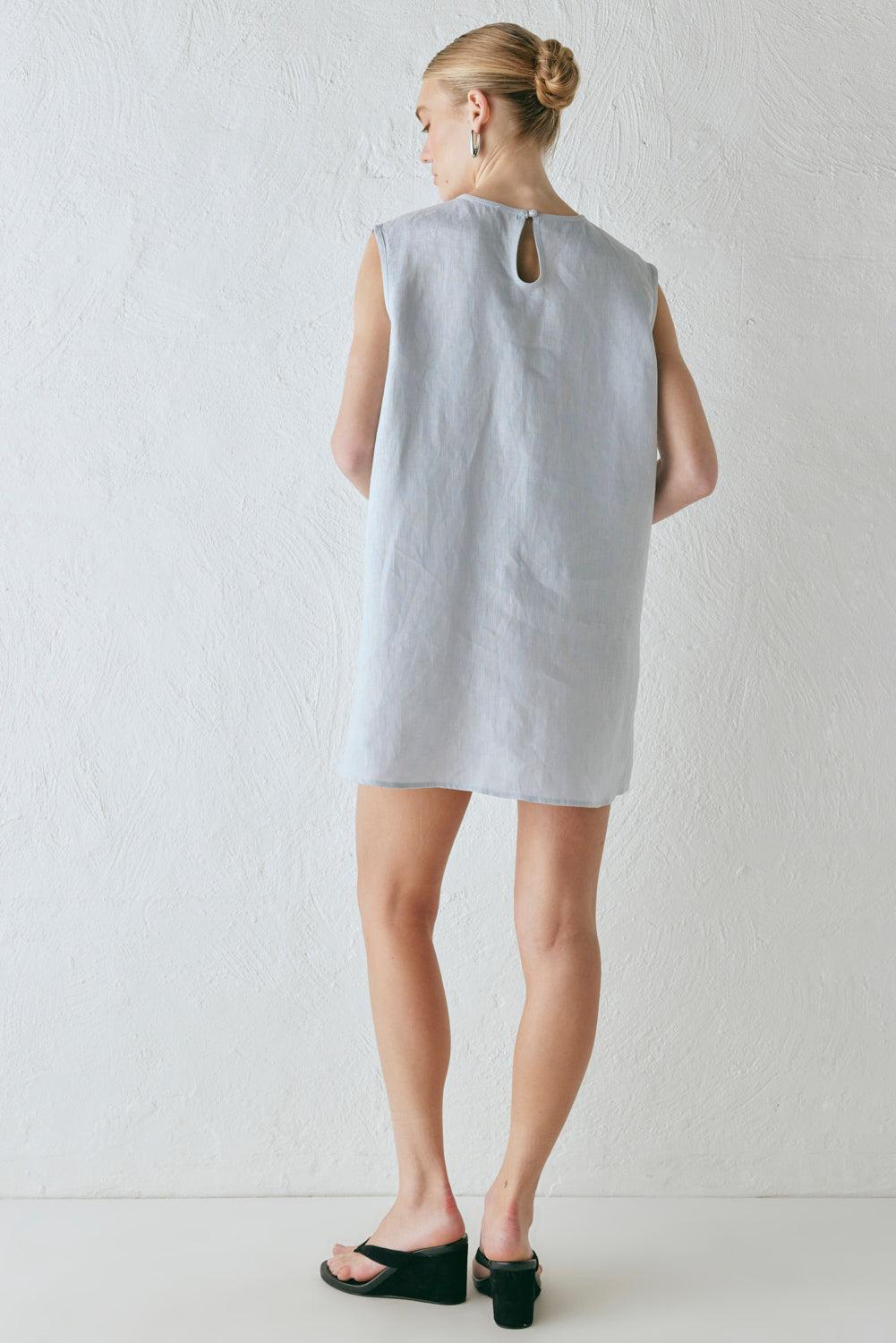 Yuri Linen Mini Dress Powder Product Image