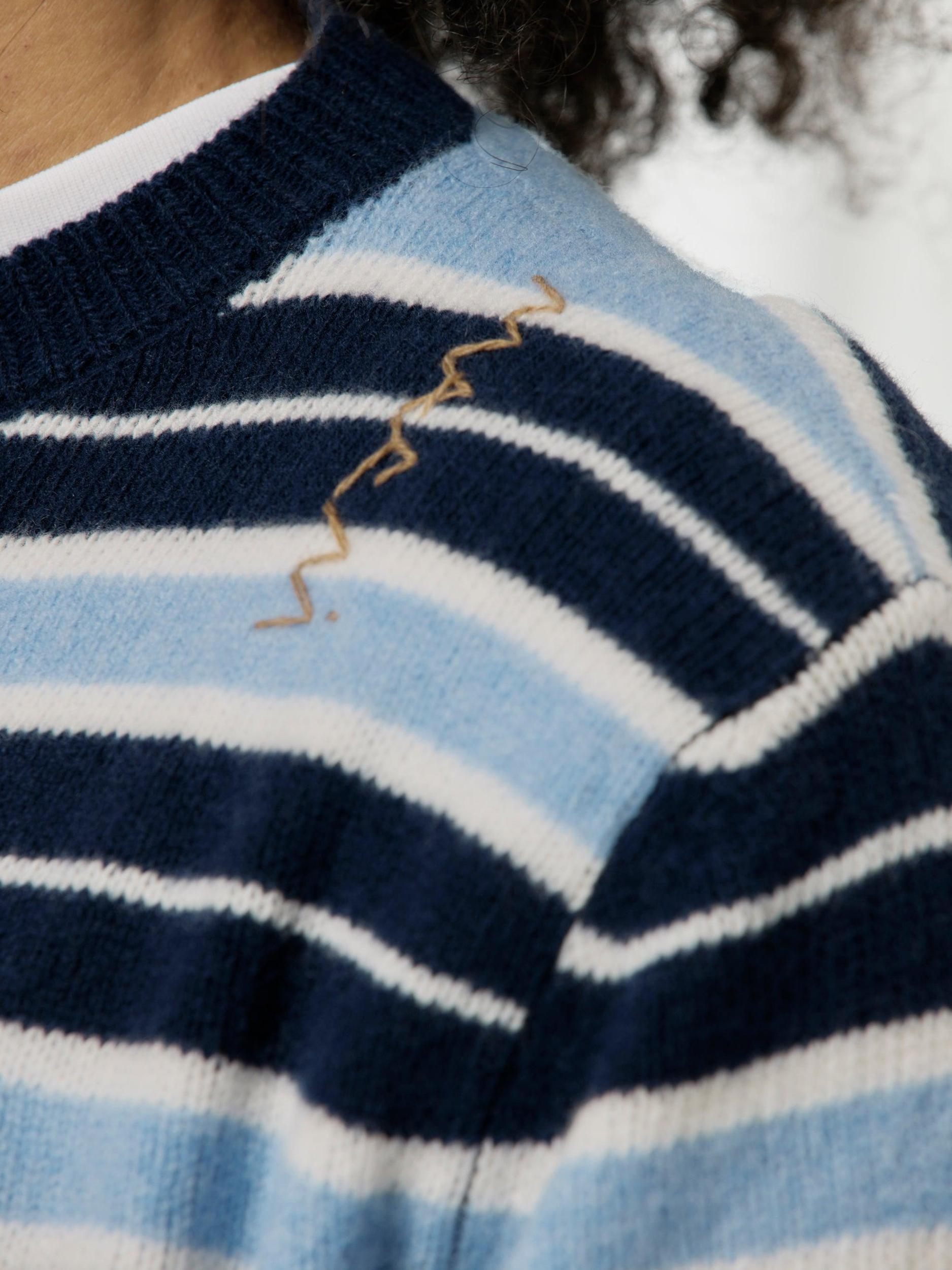 Iconic Striped Crewneck Sweater (Blue Lilac) Product Image