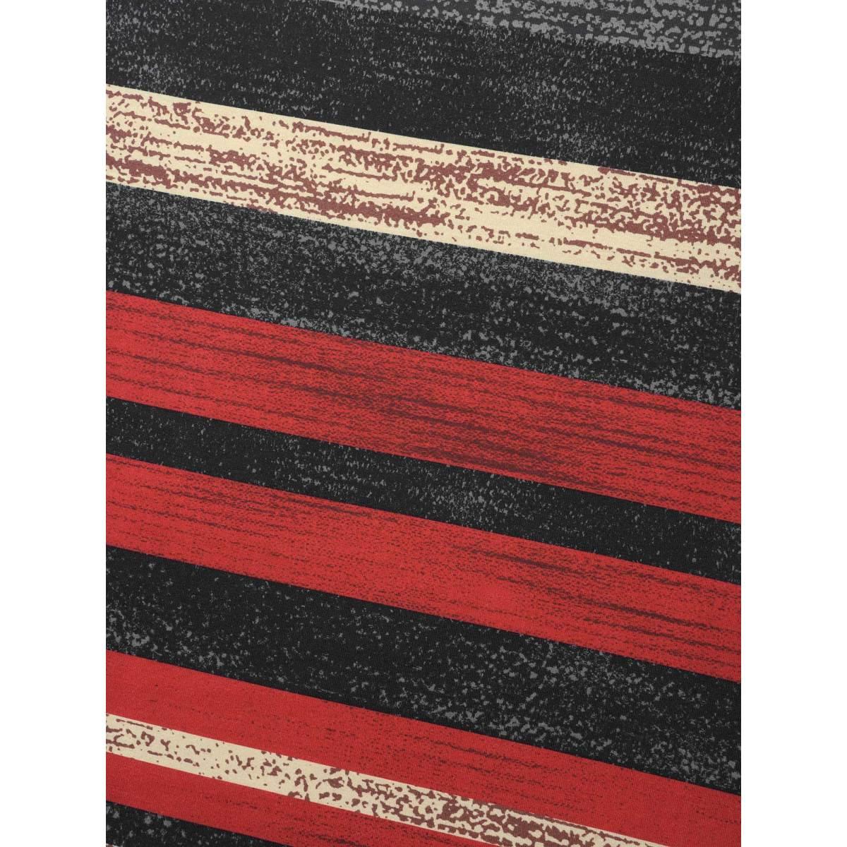 Plus Size Holiday Colorful Striped Tee Multicolor Women Casual Contrast Round Neck Everyday T-shirts BloomChic 28/5X Product Image