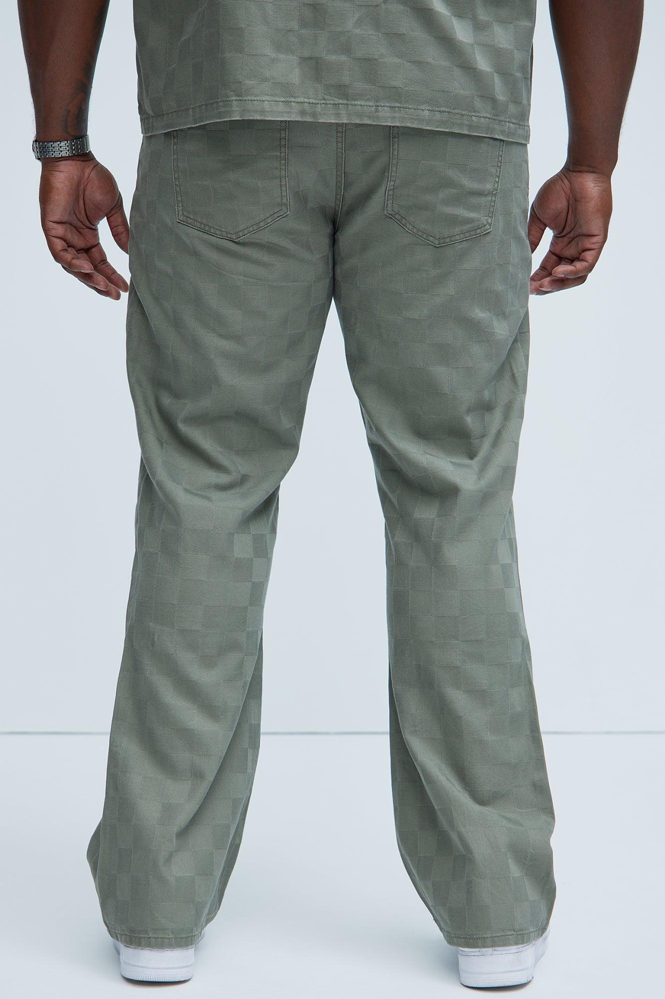 Deprime Stacked Slim Flare Pants - Olive Product Image