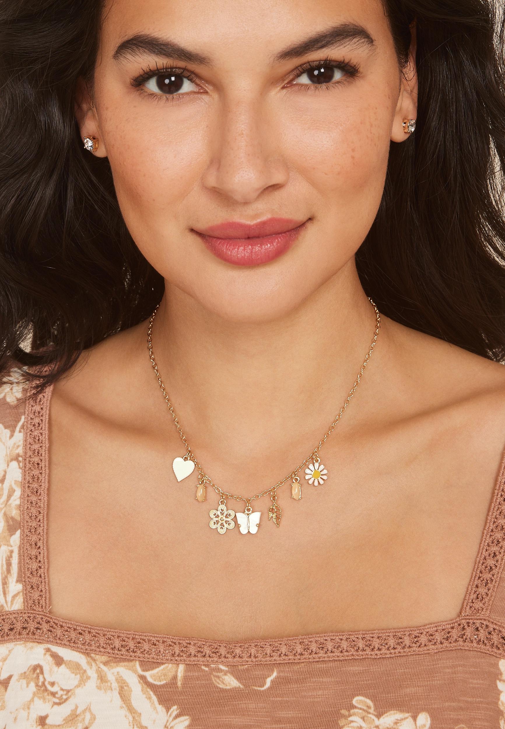 Gold Butterfly Charm Necklace Product Image