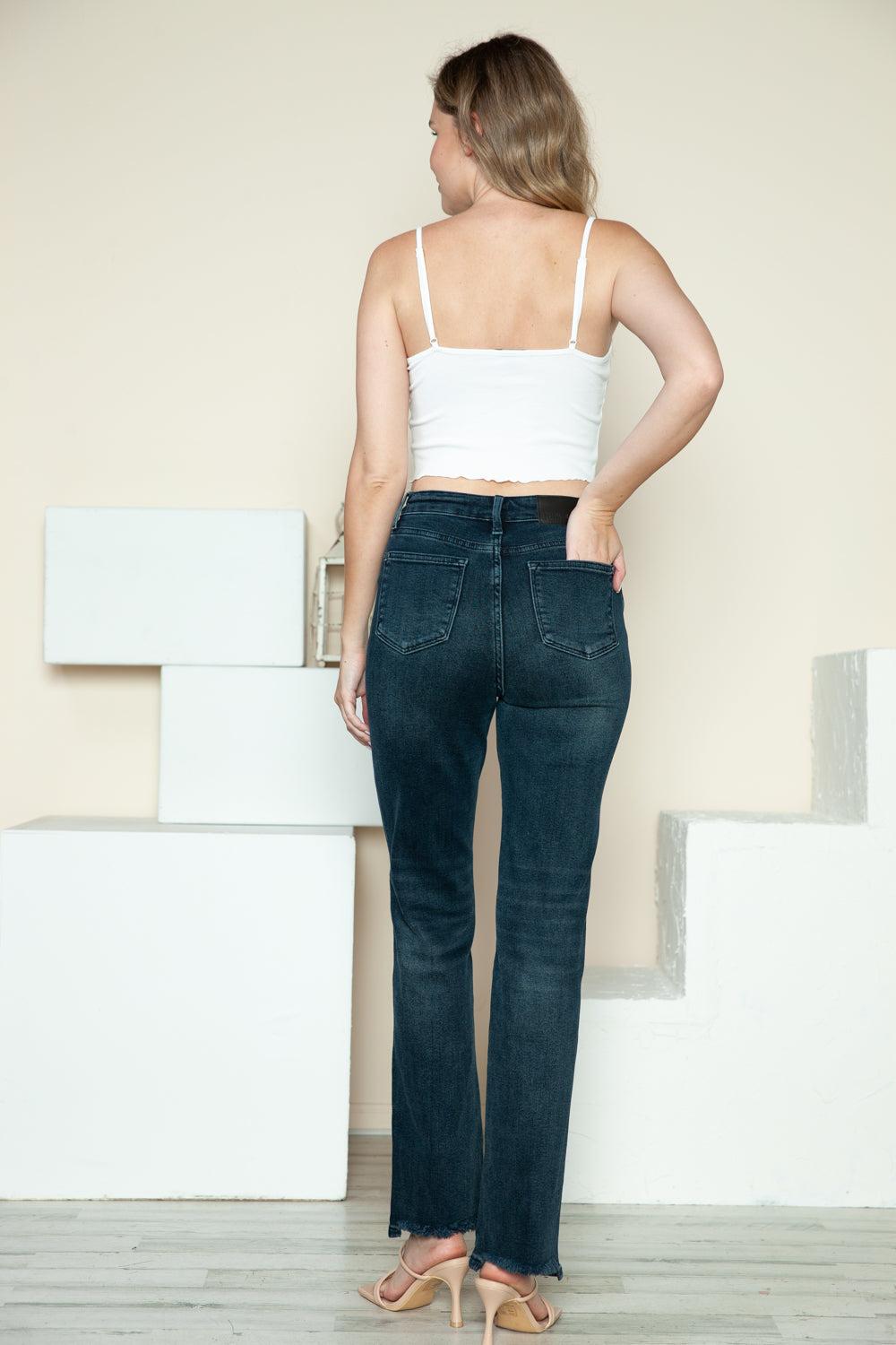 Meaghan Mid-Rise Button Fly Hem Destroy Straight Judy Blue Jeans - ONLINE EXCLUSIVE! Product Image