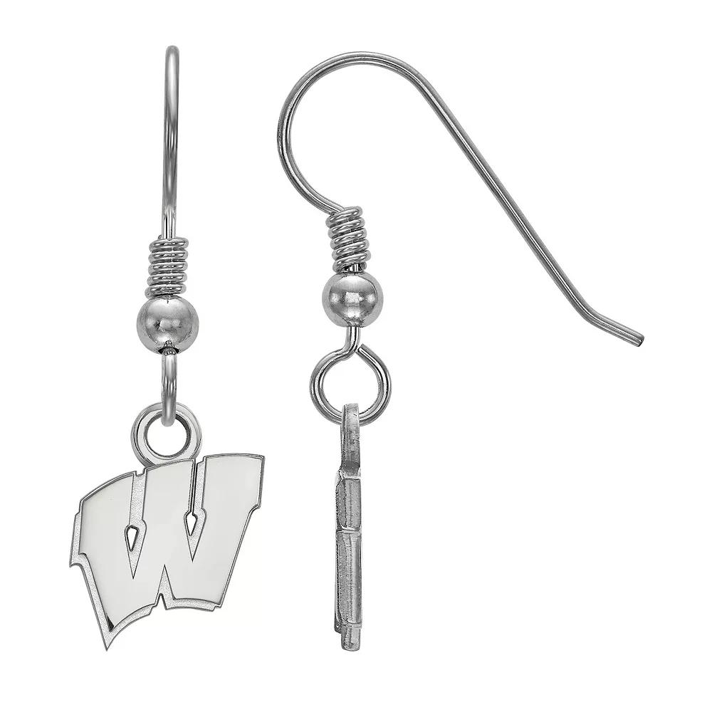 LogoArt Sterling Silver Wisconsin Badgers Dangle Earrings, Womens Product Image