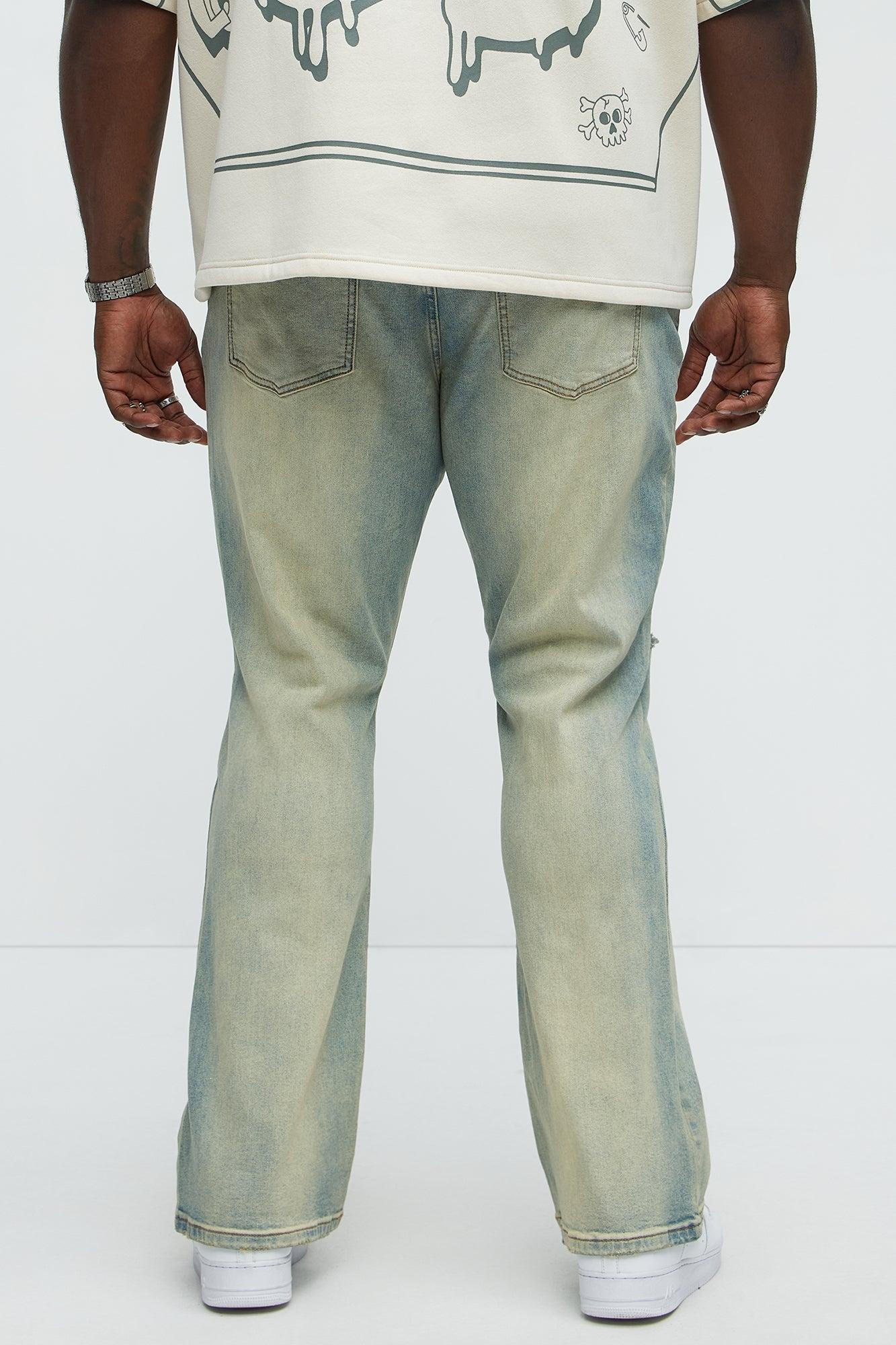 I Be Discreet Slim Flare Jeans - Vintage Blue Wash Product Image