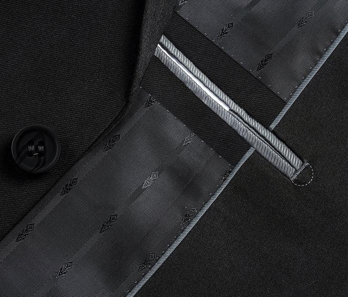 (34R, 38L, 42R, 44R) Regular Fit 2 Piece Black Suit Product Image