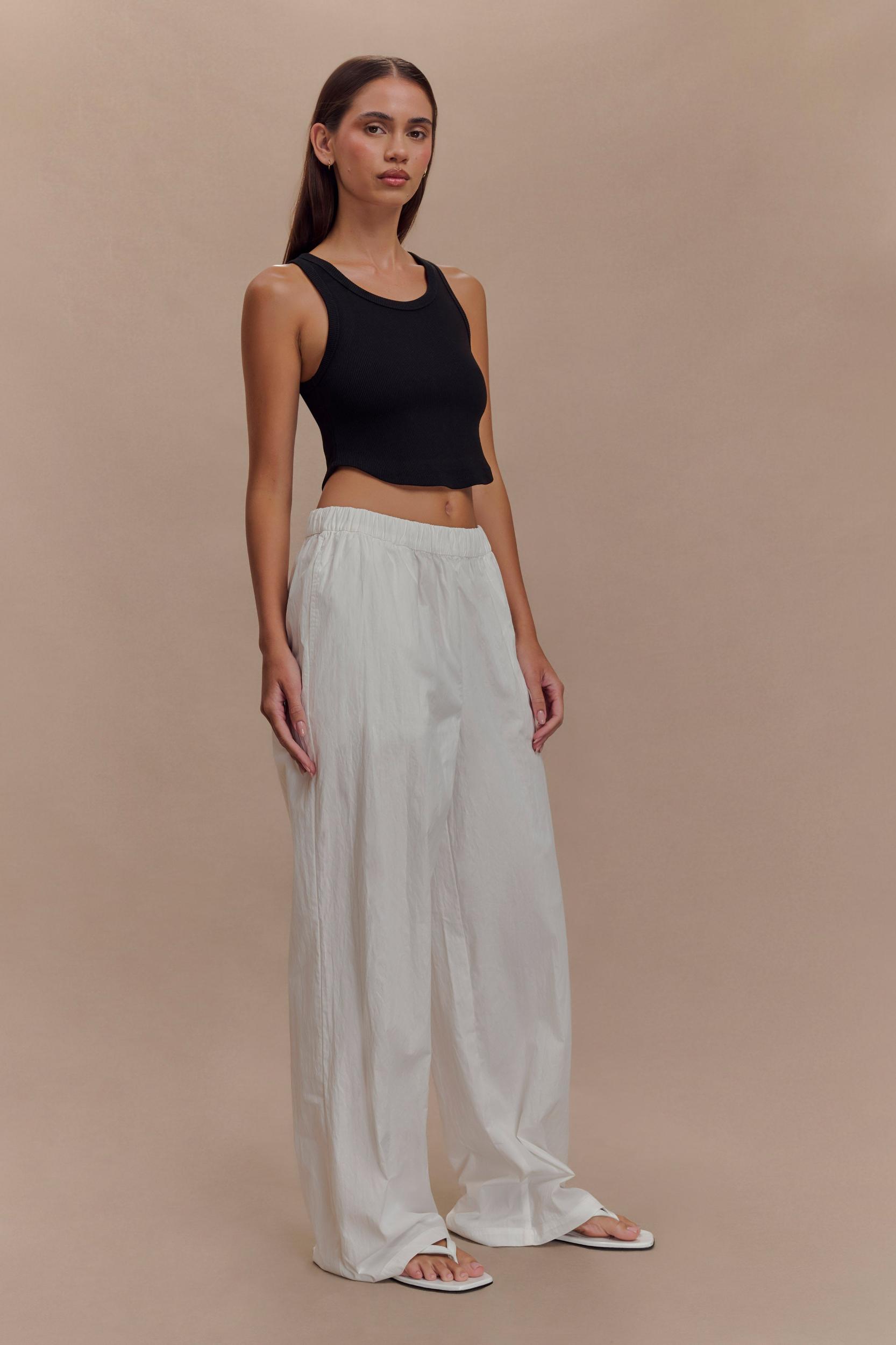 Morgana Ribbed Tank Top - Black Product Image