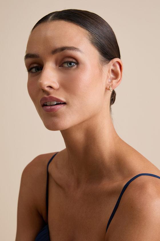 Julia Gold Rhinestone Stud Earrings Product Image