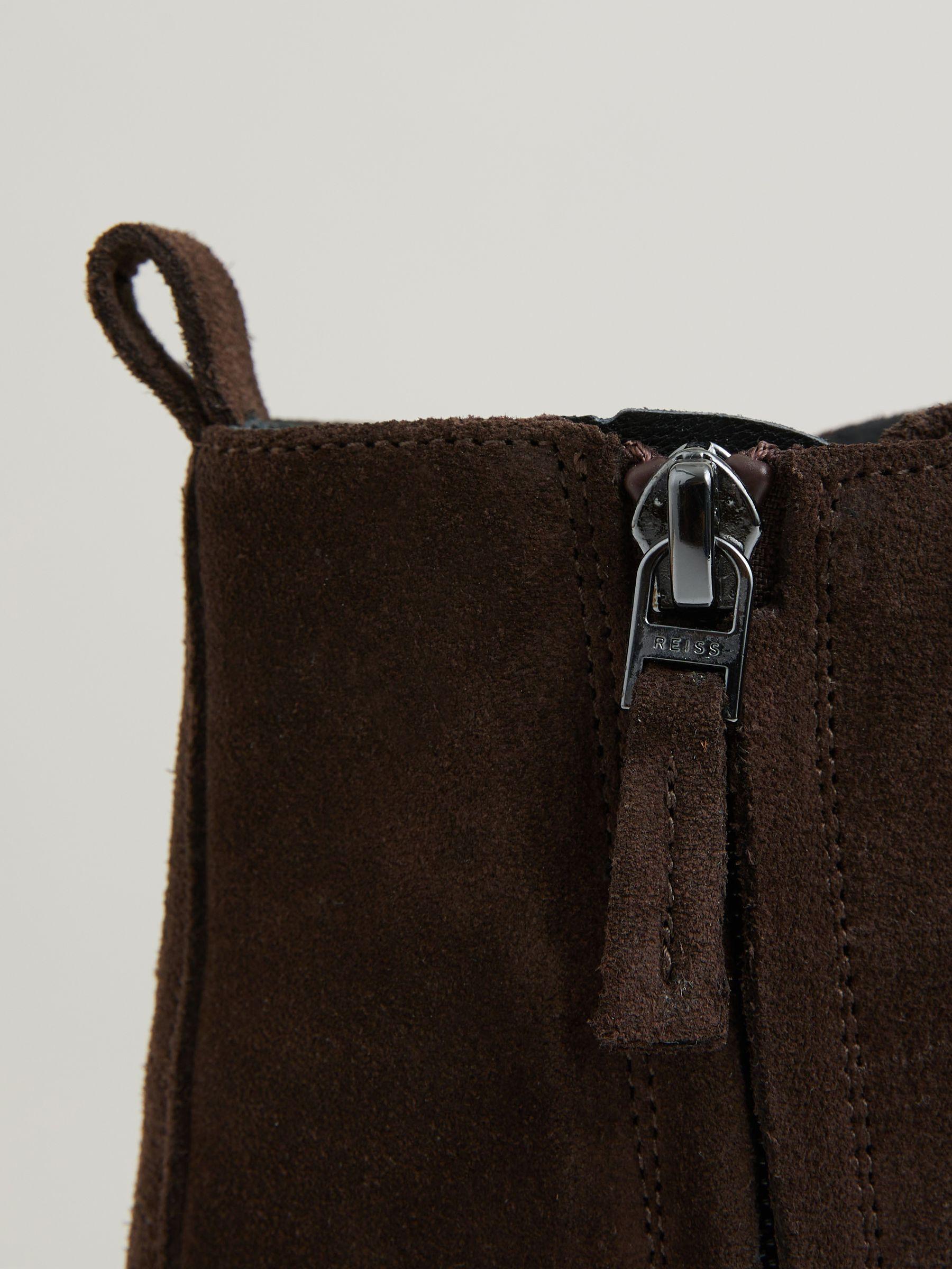 Leather Lace-Up Boots in Chocolate Product Image