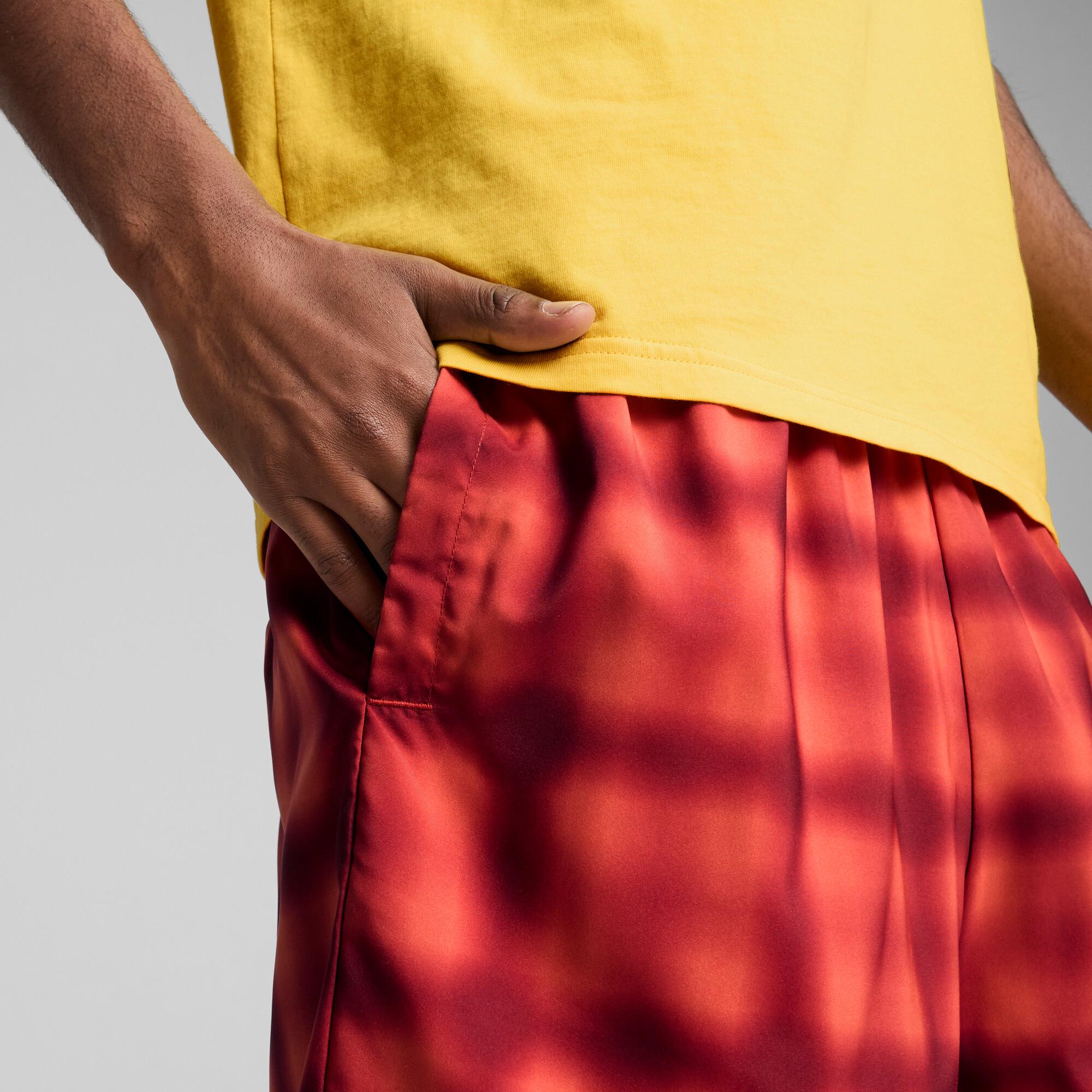 PUMA ROAD TO UNITY Men's Relaxed 6" Woven Shorts in Red Fire/Aop Product Image