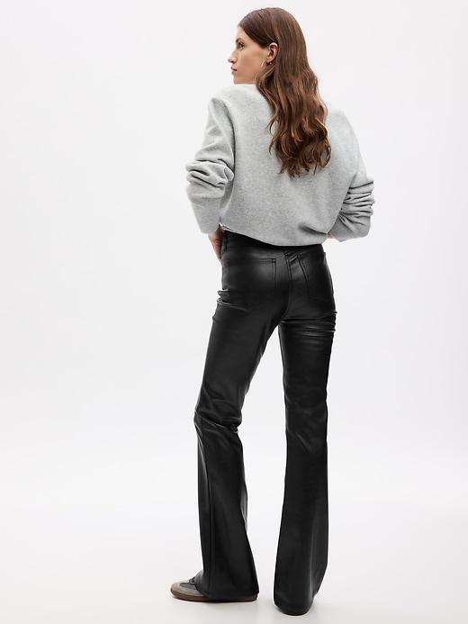High Rise Vegan Leather '70s Flare Pants Product Image