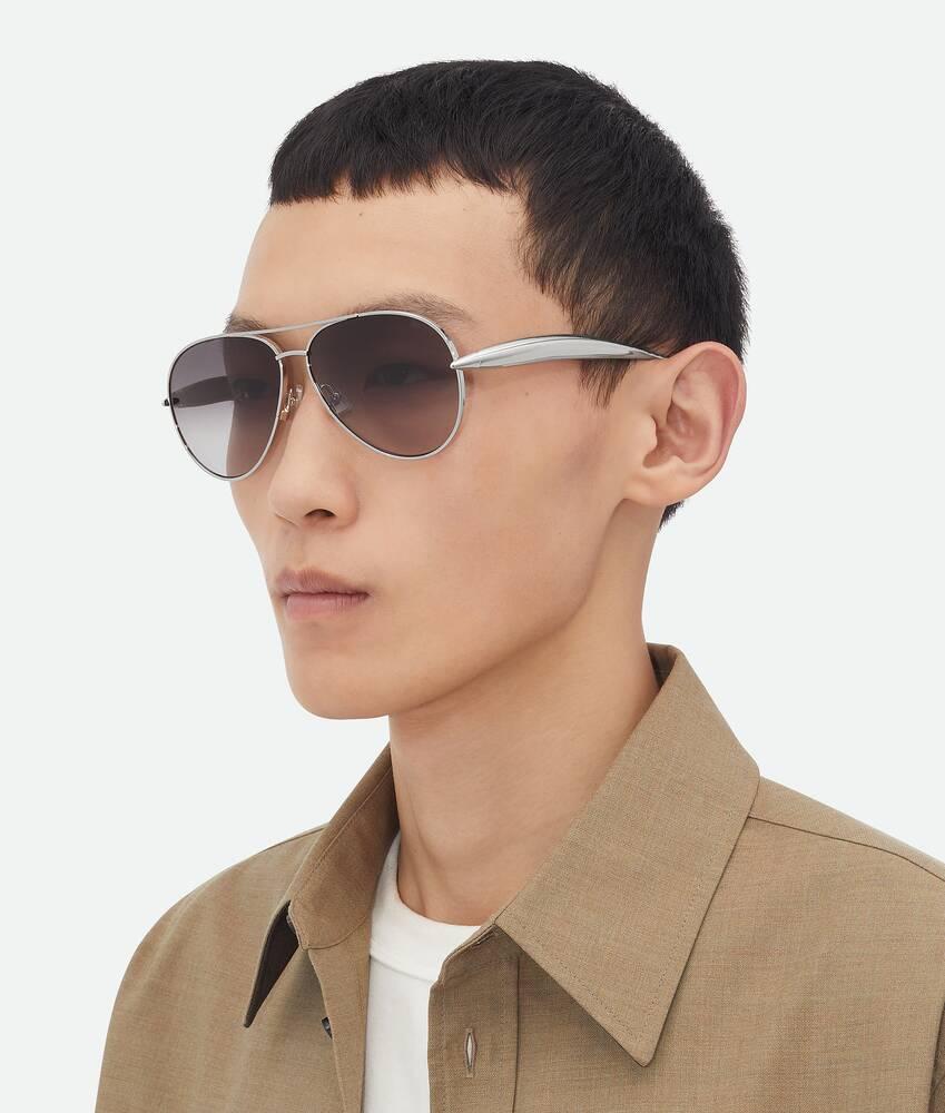 Sardine Aviator Sunglasses in Silver/silver/grey Product Image