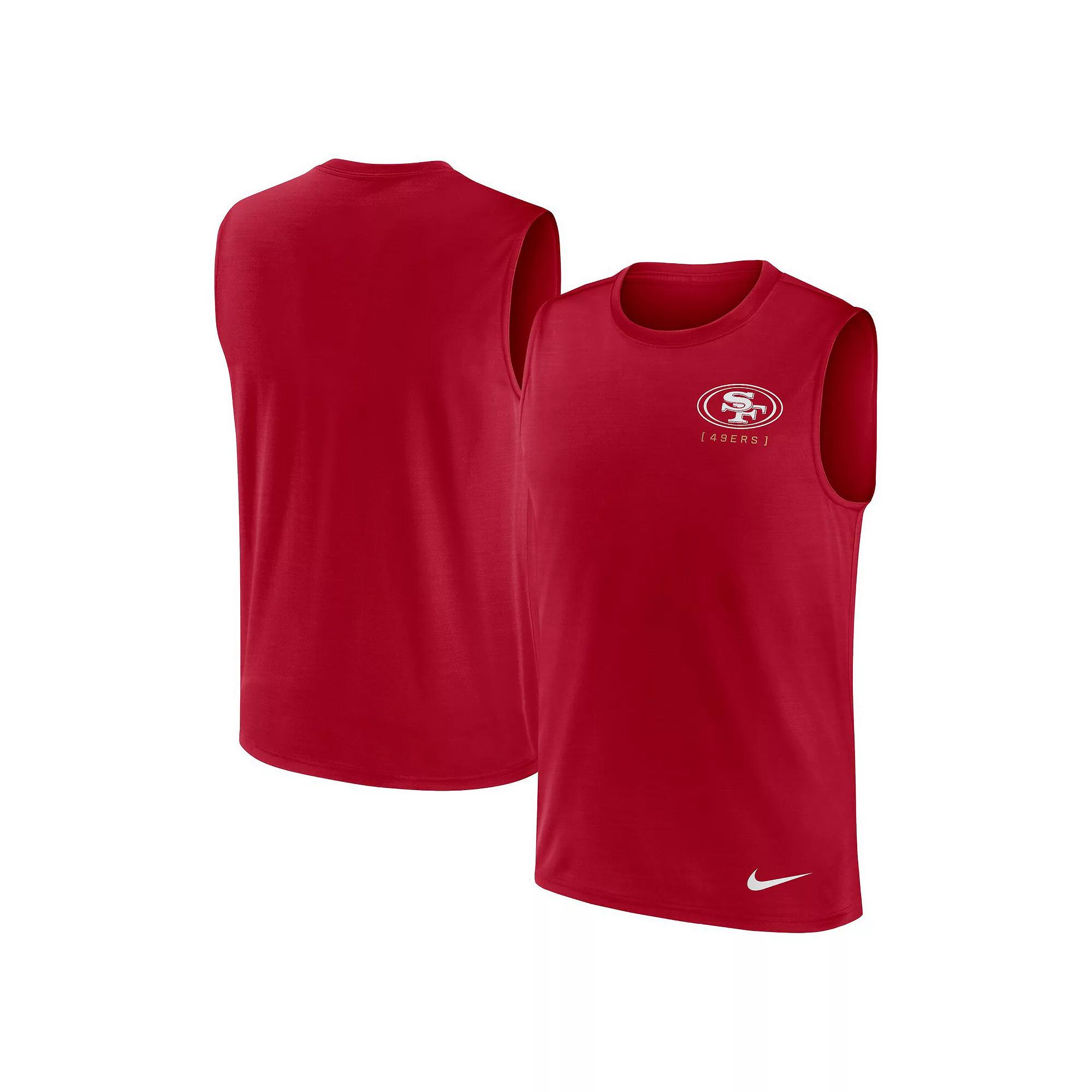 Men's Nike Scarlet San Francisco 49ers Large Logo Peformance Muscle Tank Top, Size: 2XL, Red Product Image
