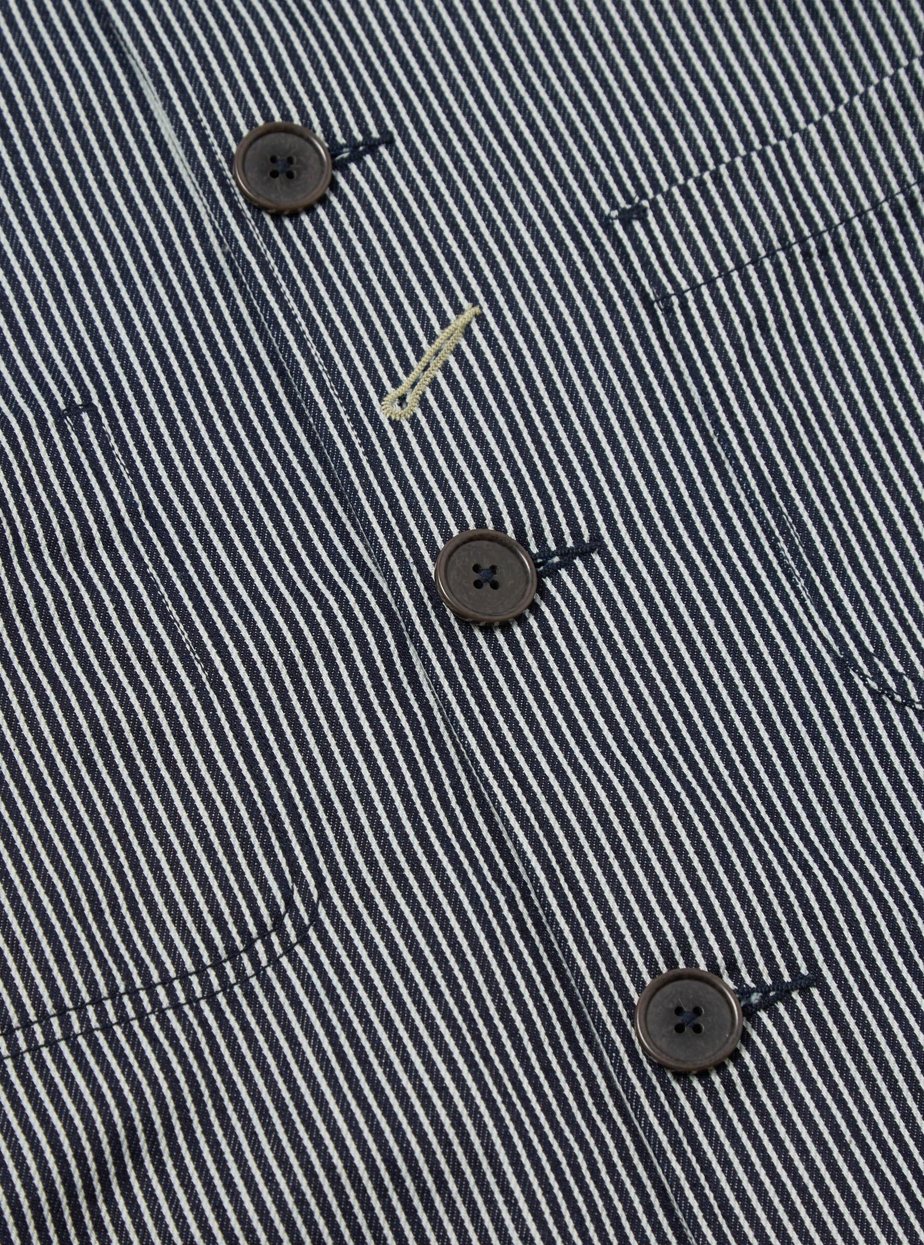 Universal Works Original Bakers Jacket in Indigo Hickory Stripe Denim Product Image