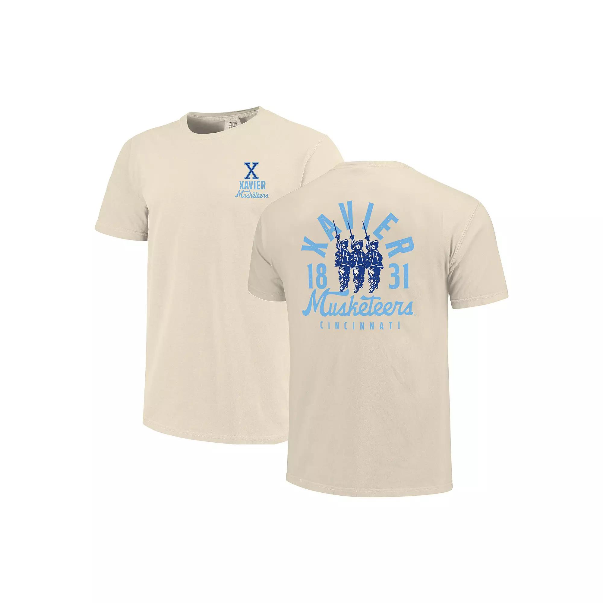 Men's Cream Xavier Musketeers Comfort Colors Mascot Overlay T-Shirt, Size: XL, Xav Beige Product Image