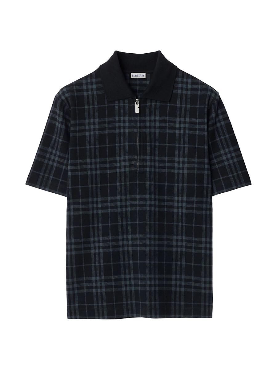 Mens Check Quarter-Zip Polo Shirt Product Image