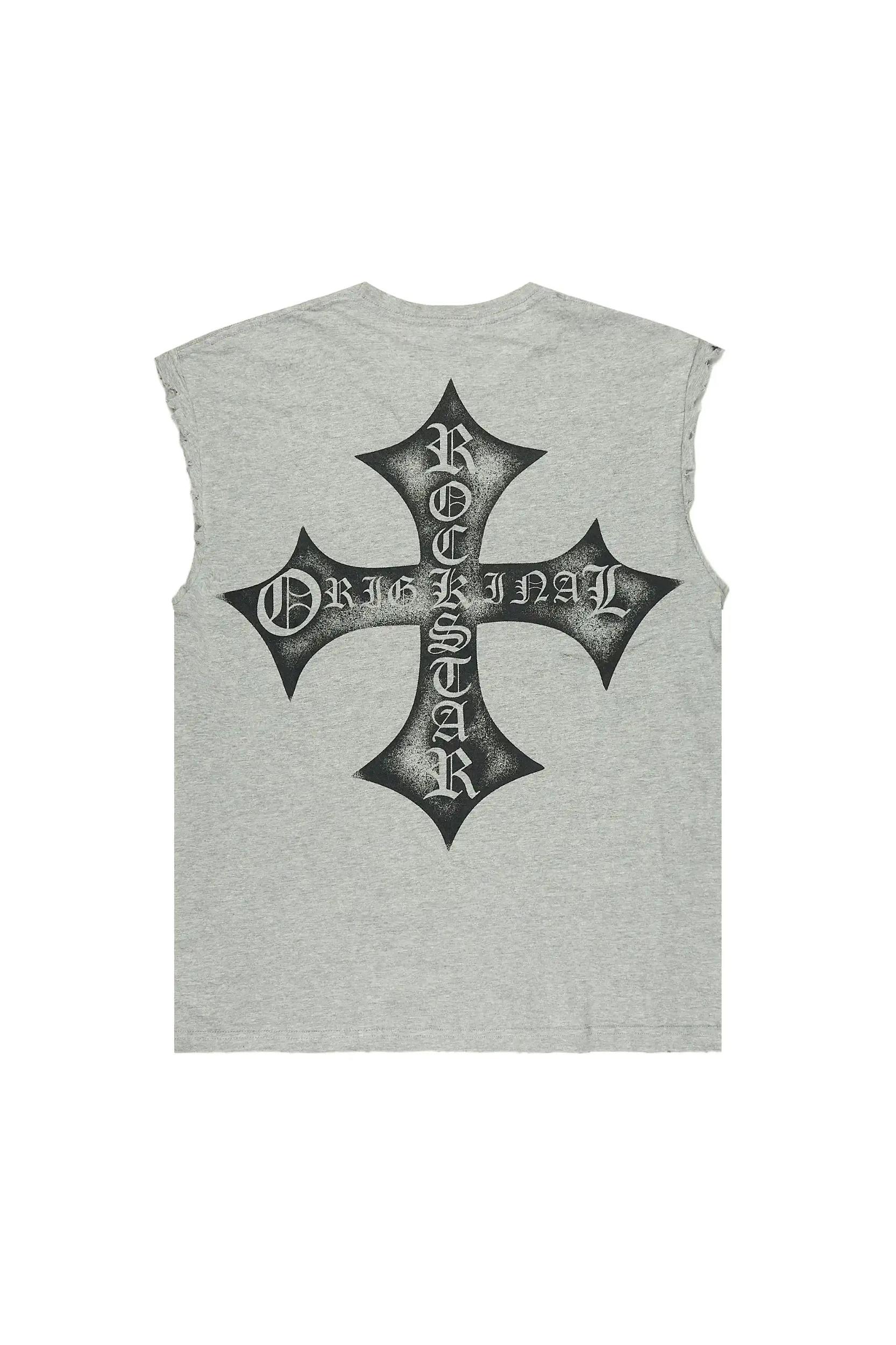 Marizon Grey Cut off Tee Male Product Image