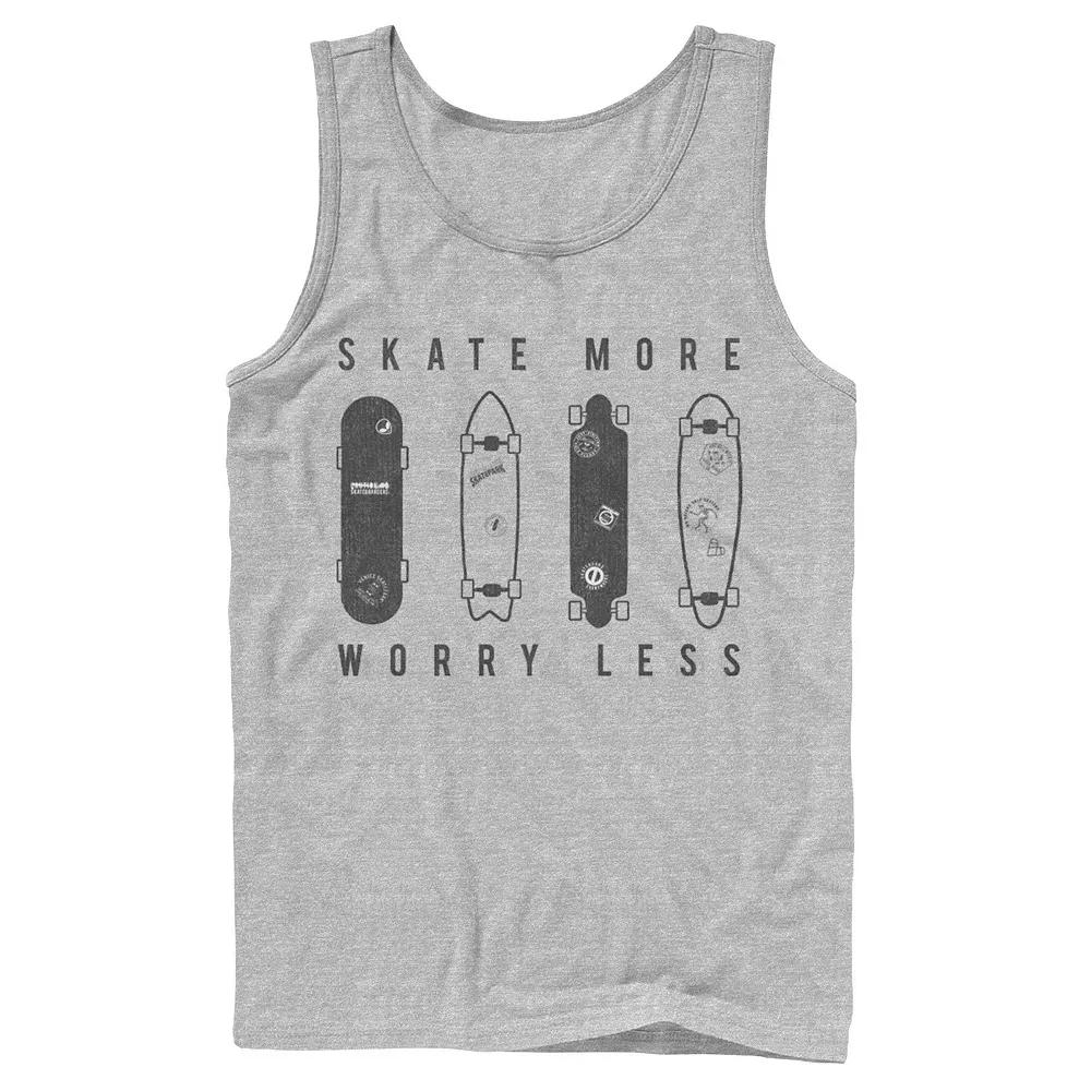 Men's Skate More Worry Less Skateboard Lineup Sketch Tank Top,  Product Image