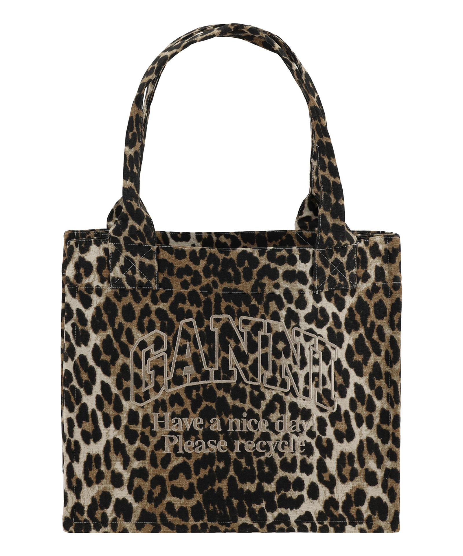 large leopard-print canvas tote bag Product Image