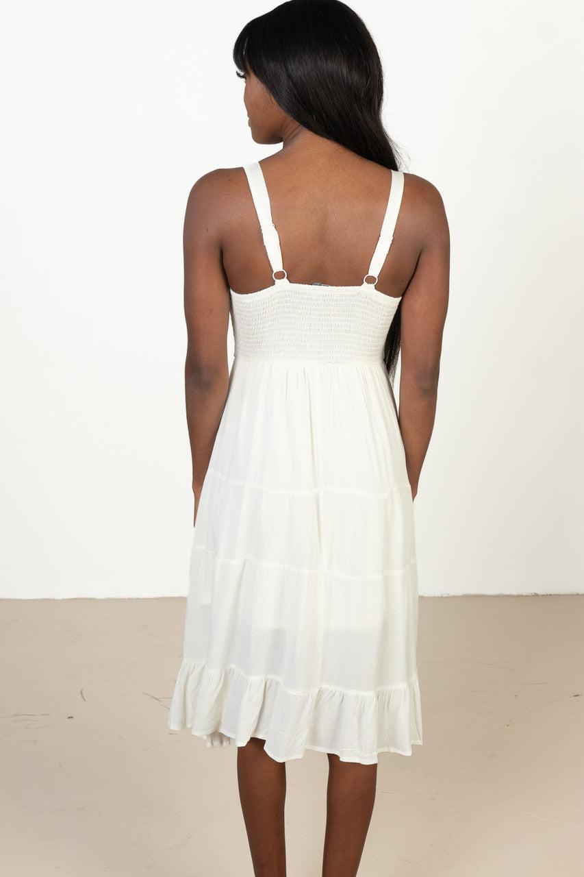 Ivory Satin Bustier Dress Product Image