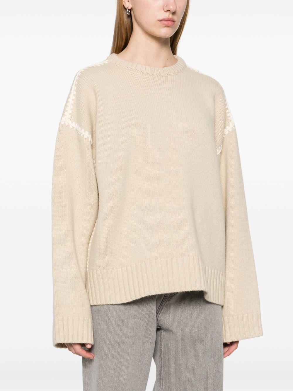 embroidered-trim sweater  Product Image