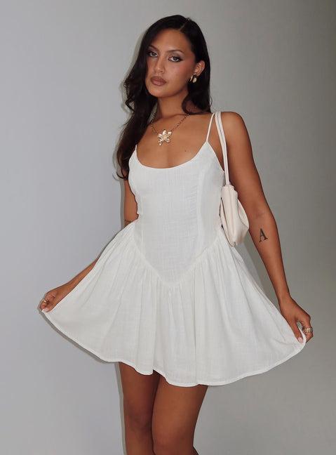 Angel Wings Tie Up Mini Dress White Product Image