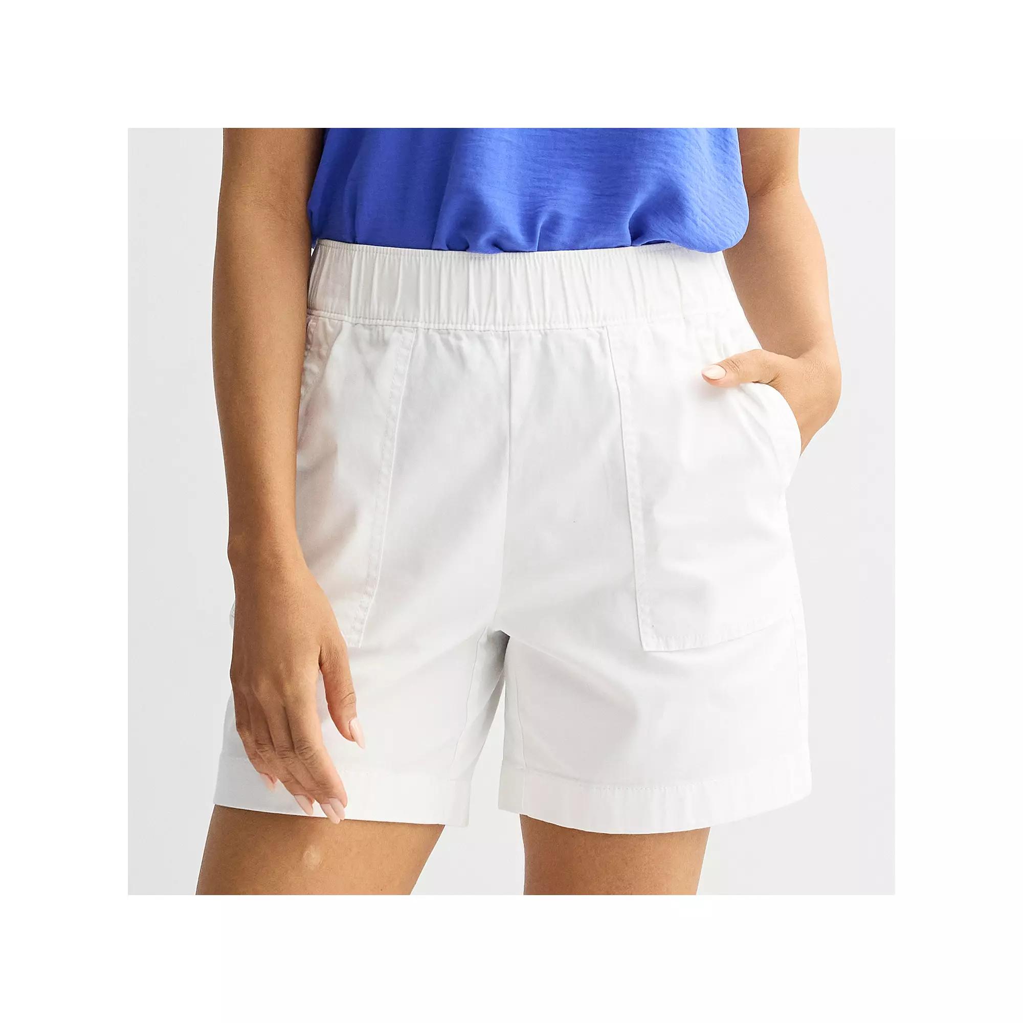 Petite Croft & Barrow Pull On Twill Shorts, Womens Product Image