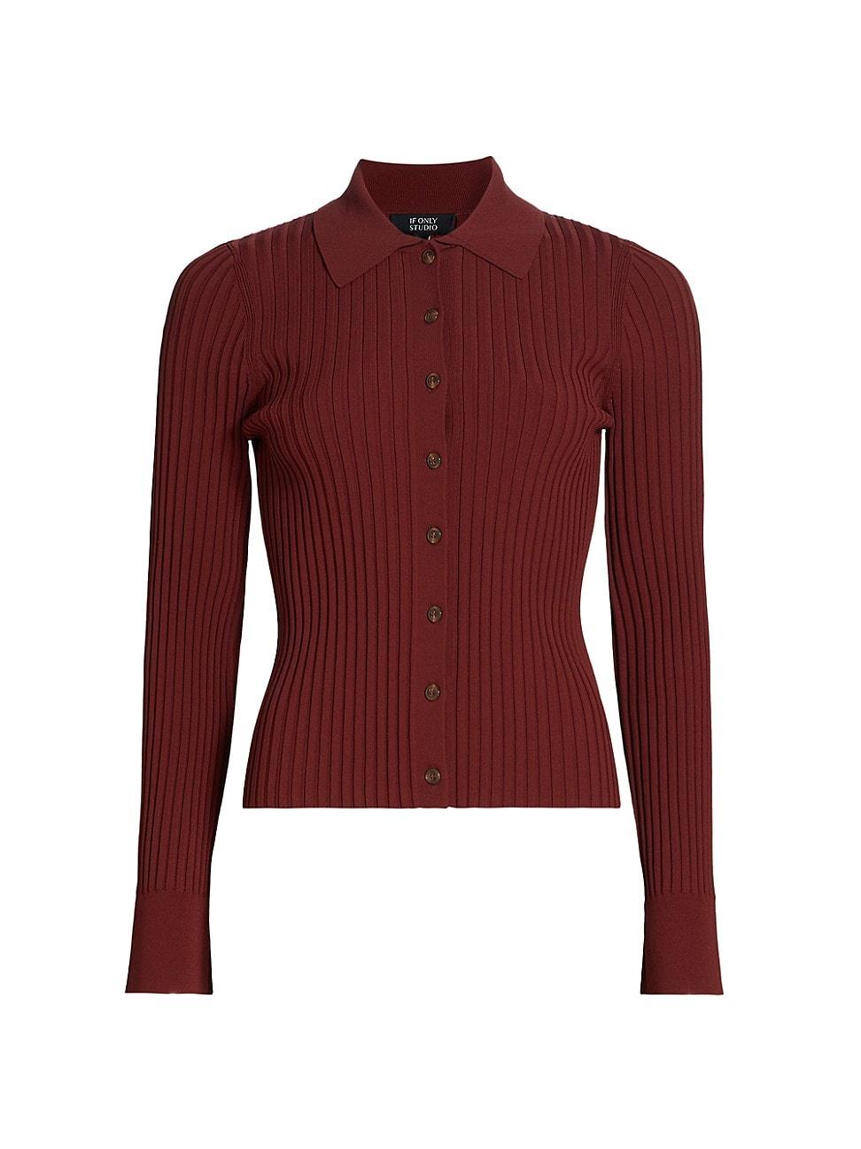 Womens Rib-Knit Cardigan Product Image